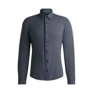 Durable Buttons Plus size option Slim-fit shirt in printed performance-stretch jersey