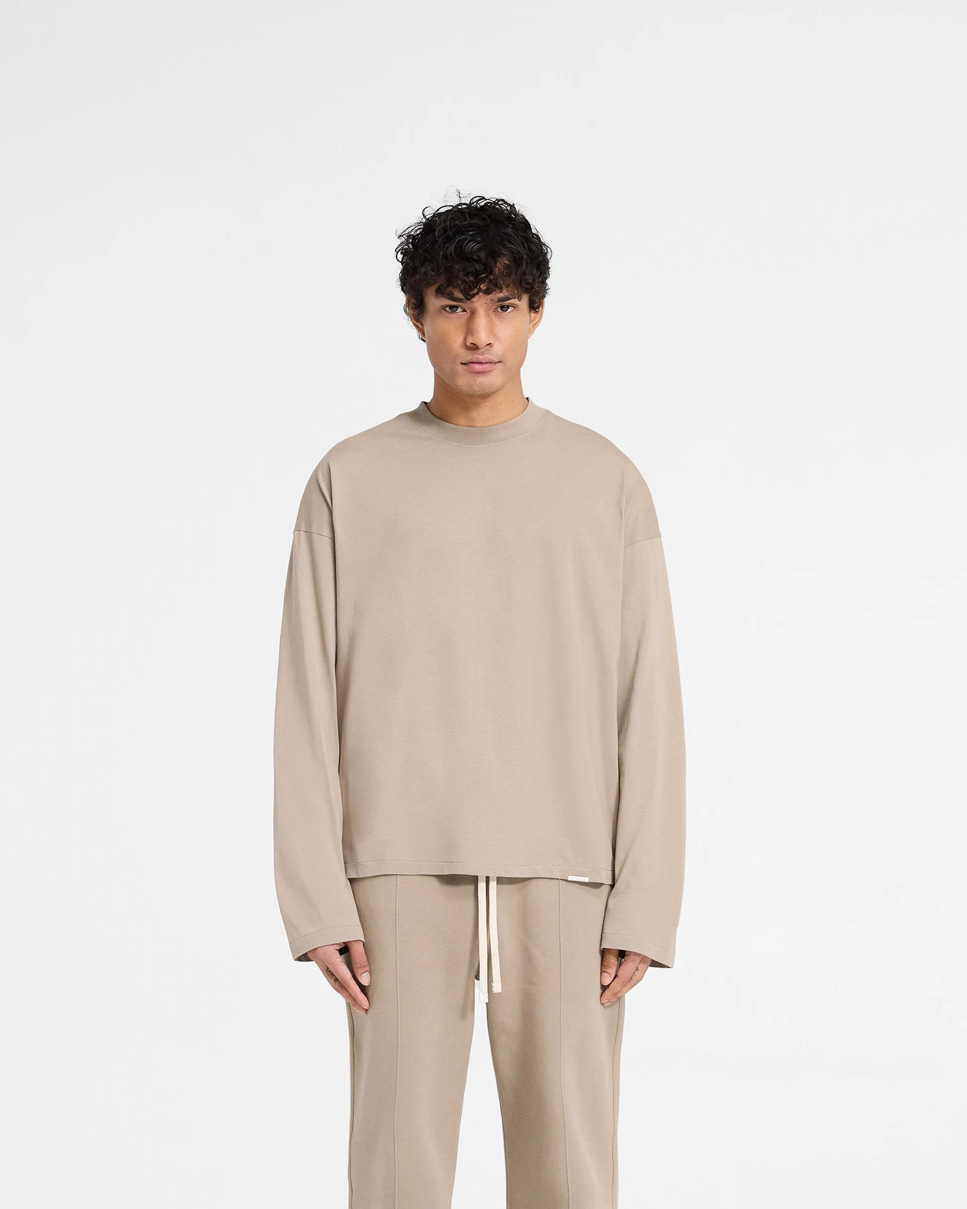 Indoor clothing Initial Long Sleeve Open Cuff T-Shirt - Dune