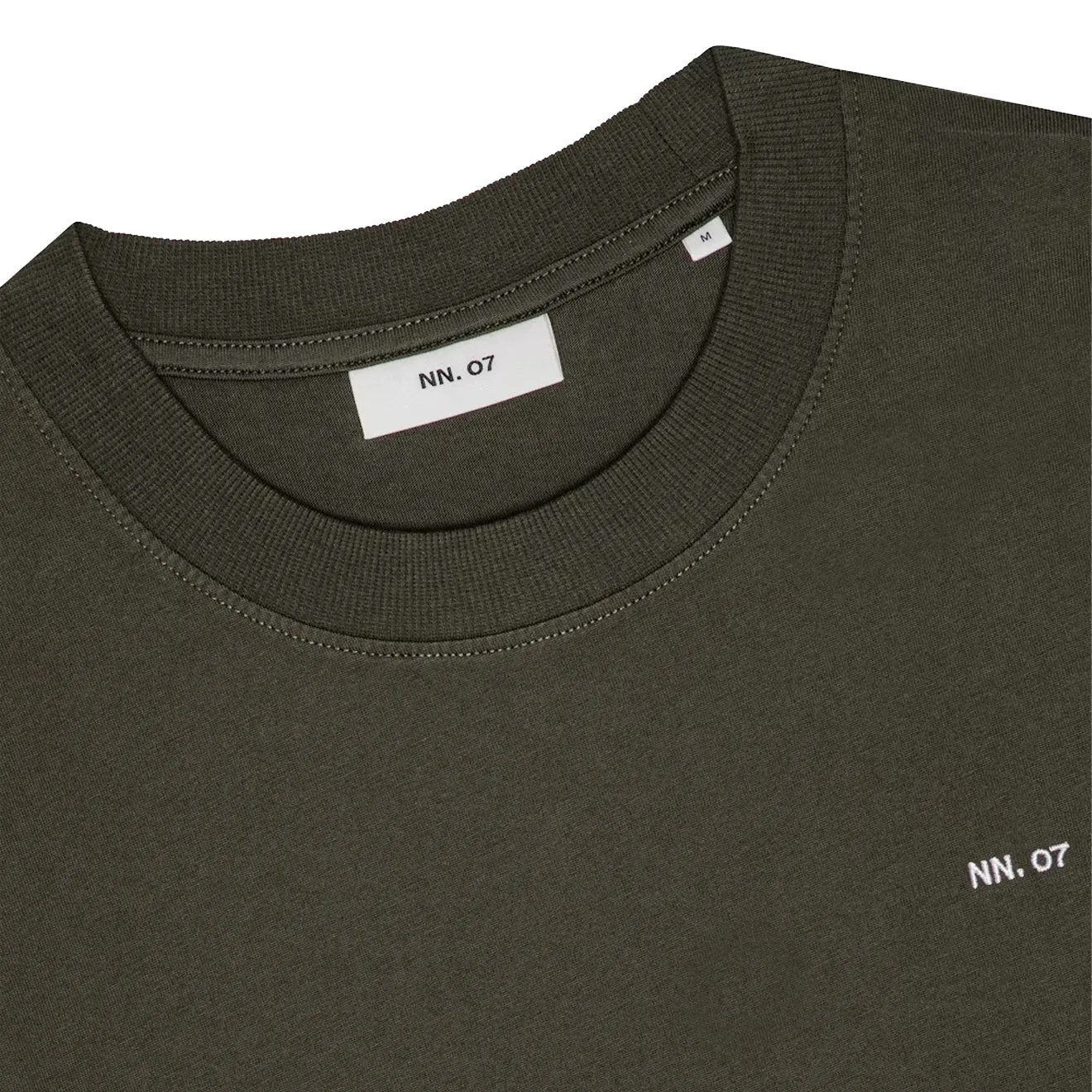 NN07 Adam Casual Logo Pima T-shirt Dark Army Multi Purpose Wear