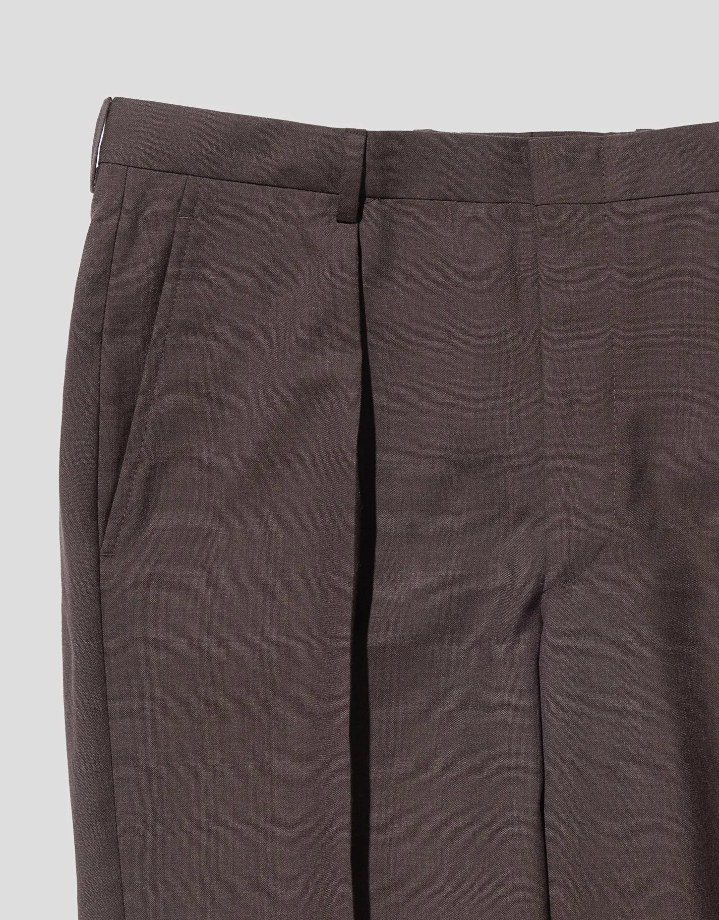 QuickDryTechnology Thermal Regulating Made-in-USA Dark Brown Single Pleat Wool Trousers