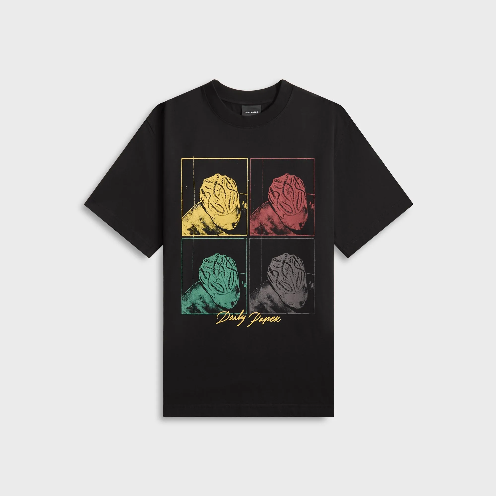 Easy and Relaxed Relax Style Trend Daily Paper Frame Tee - Black