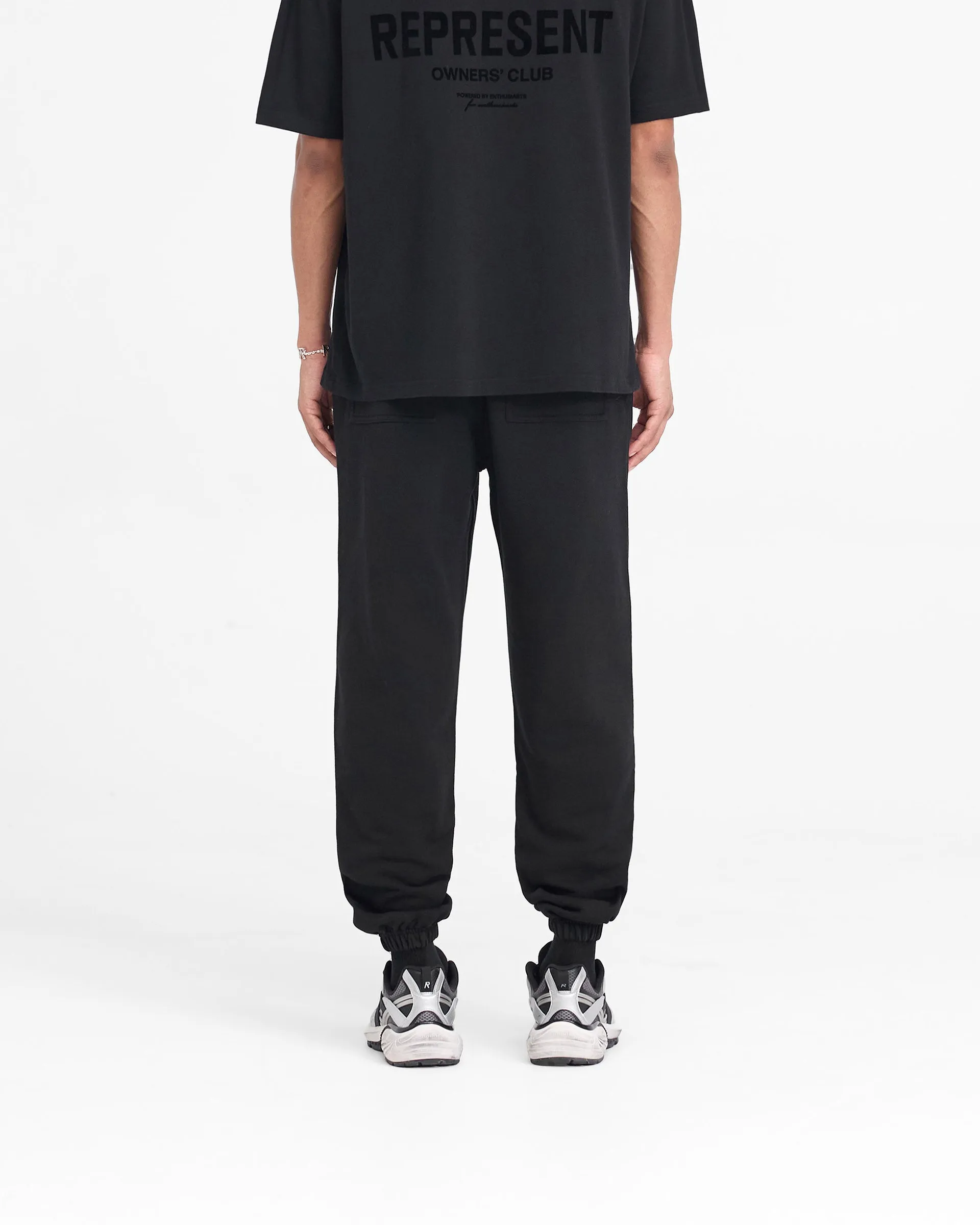Represent Owners Club Flocked Sweatpant - Black Seamless Wear Effortless Layer