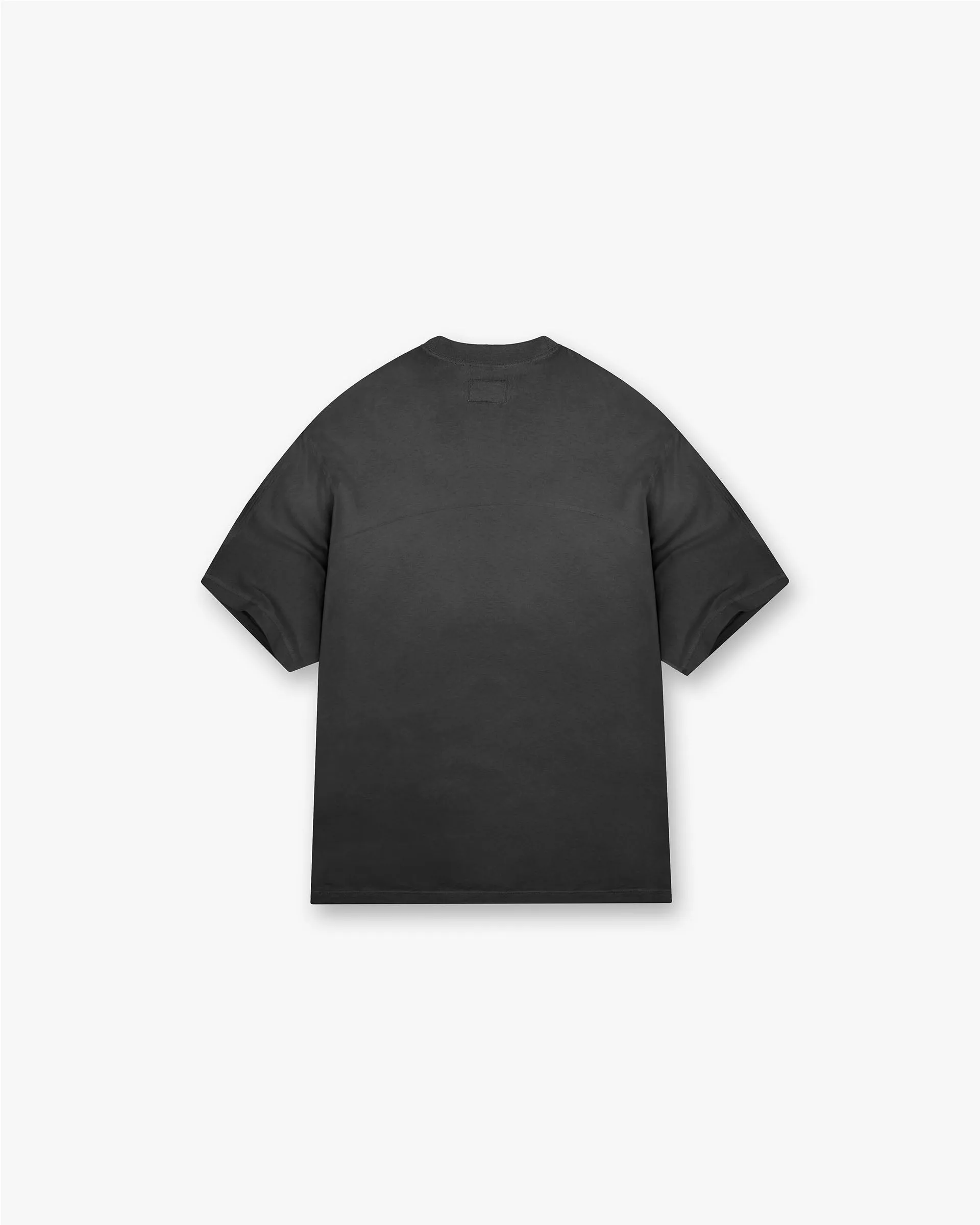 Stepped Hem T-Shirt - Stained Black Fun and Comfortable