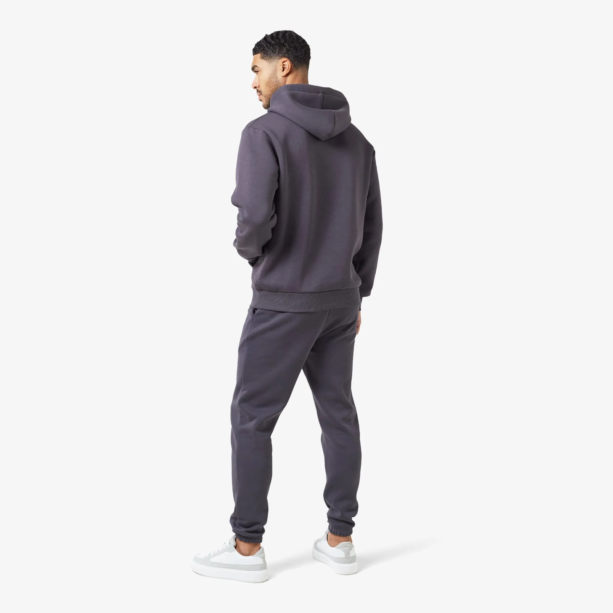 men Relaxed Fit Signature Hoodie | Charcoal