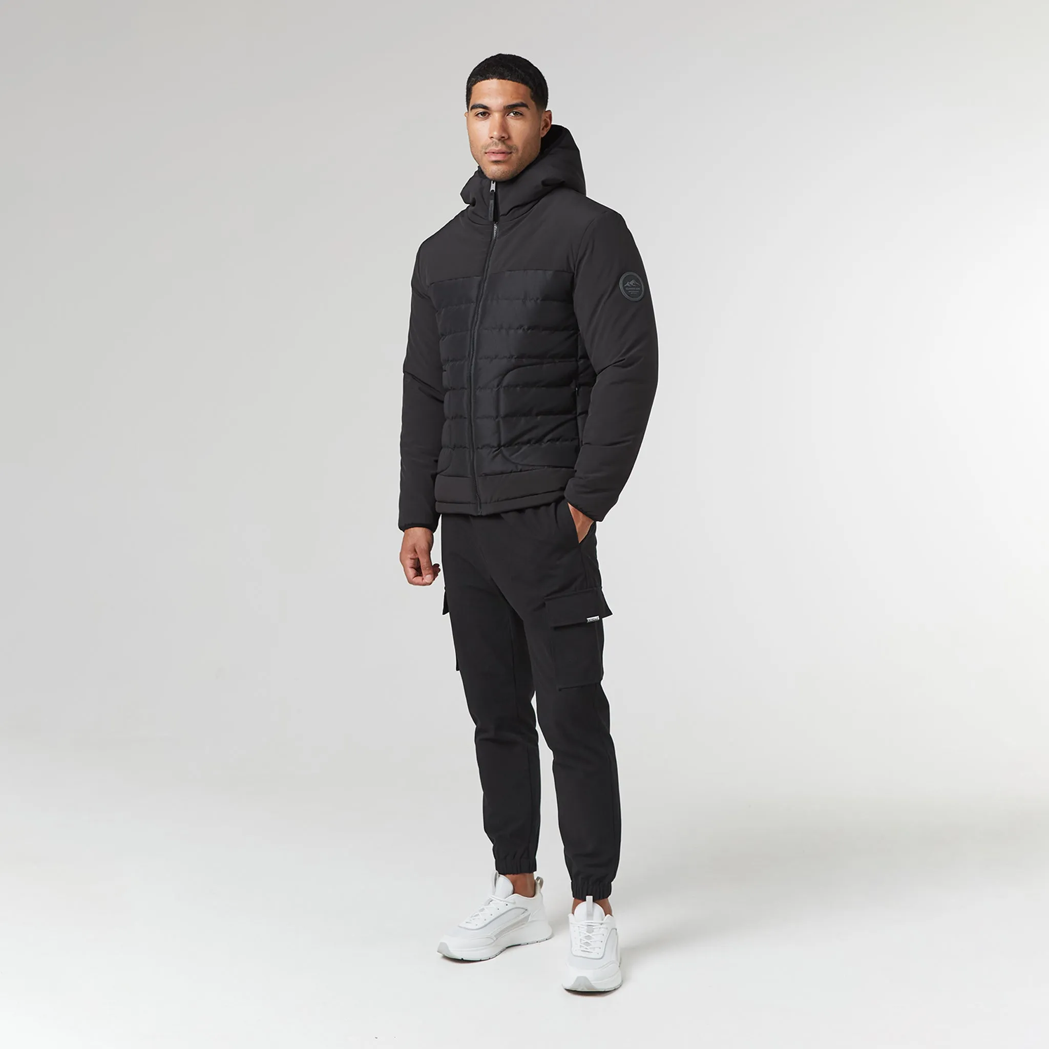 Dynamic Compression Fit Contrast Soft Shell Jacket | Black