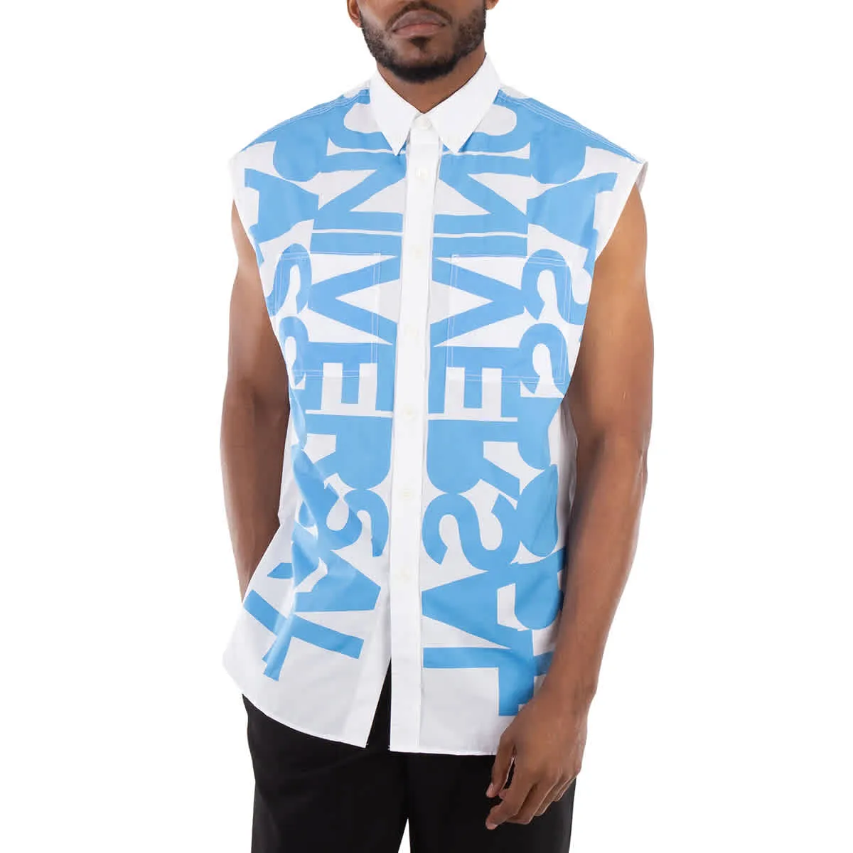 Hooded Neckline Burberry Blue Topaz Universal Passport Sleeveless Shirt