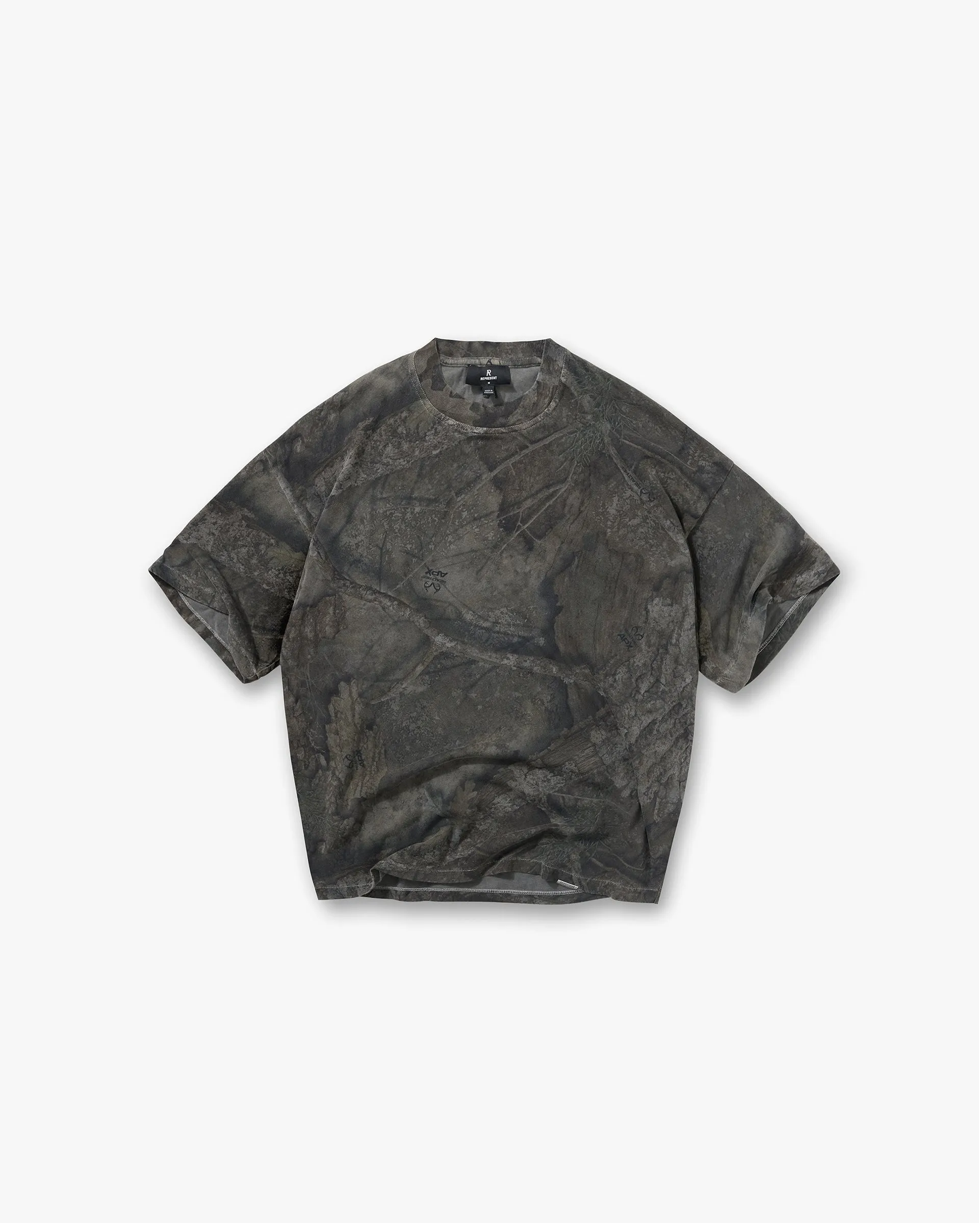 Initial Overdye Realtree? Oversized T-Shirt - Overdyed Black Essential Wardrobe