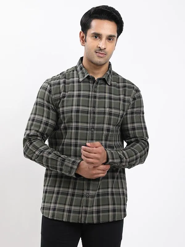 Fairtrade Men Checked Full Sleeve Cotton Shirt Temperature Regulating Chic Layer