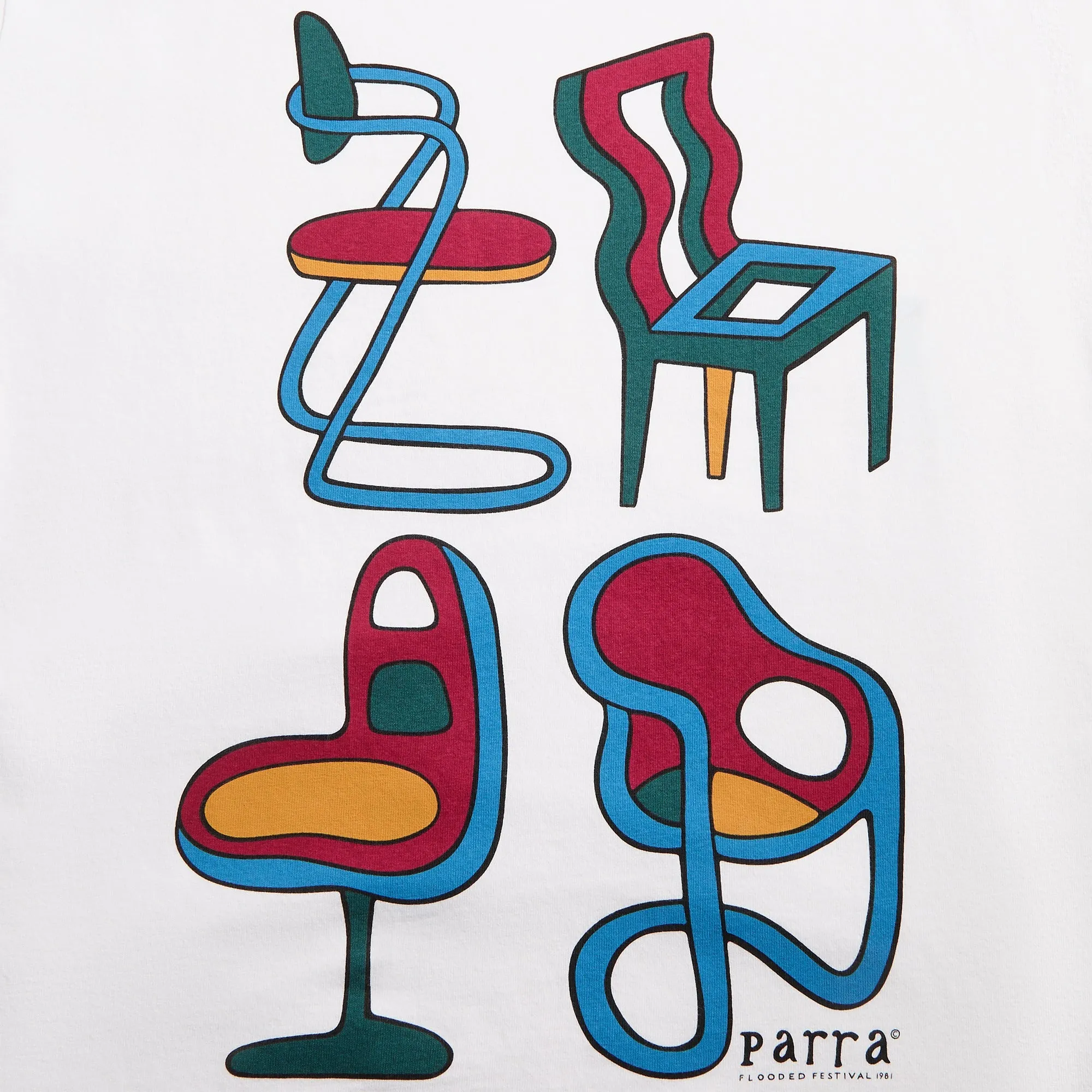 by Parra Unreasonable Chairs Tee - White Versatile and Stylish Modern Trend Look