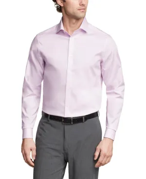 Calvin Klein Steel Dress Shirt Mens Pink Regular Fit Long Sleeve Button-Up MAC21 Soft Feel