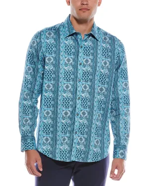 Compact Packing Patterned Texture Robert Graham Kedron Classic Fit Woven Shirt