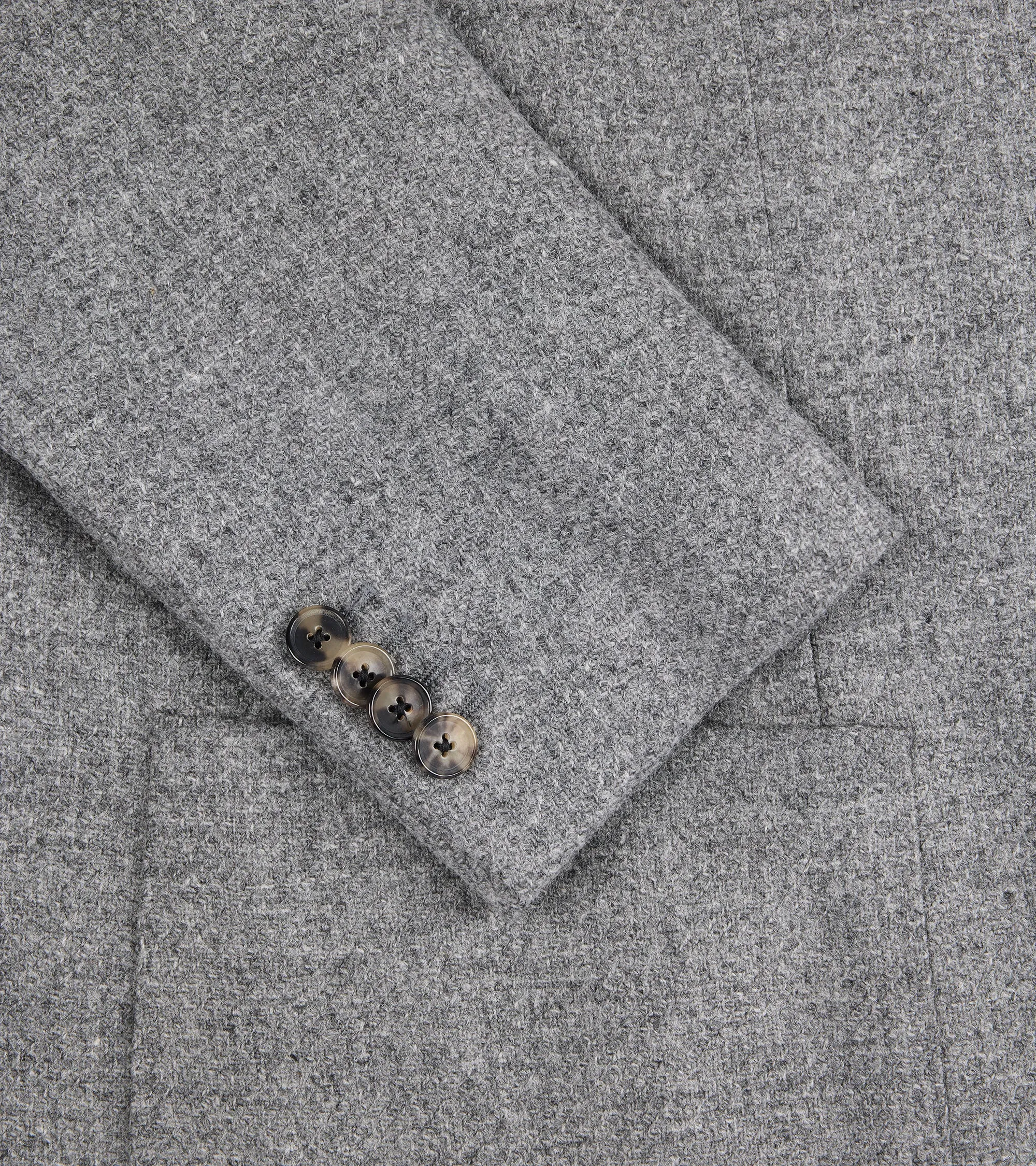 Sun Protection Fabric Convertible Sleeves Caruso Aida Soft Shetland Wool Tweed Jacket: Grey