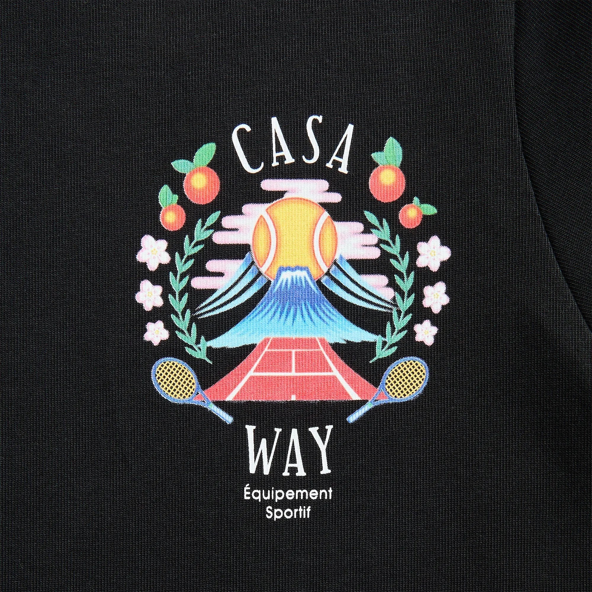 Breathable Waist Casablanca Casa Way Mountain Printed Tee - Black