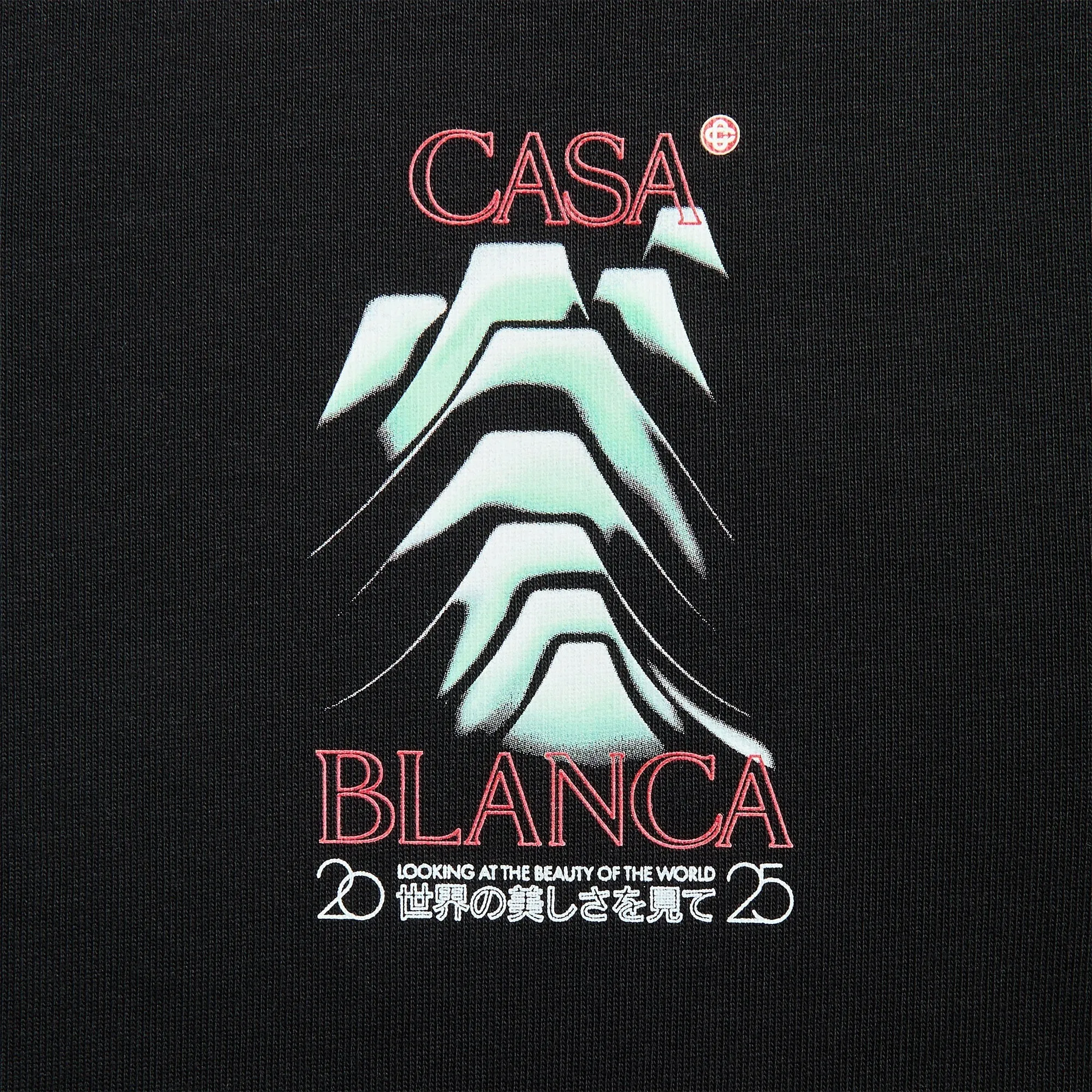 Casablanca Frosty Mountain Screen Printed Oversized Tee - Black Sporty Layers Classic Chic
