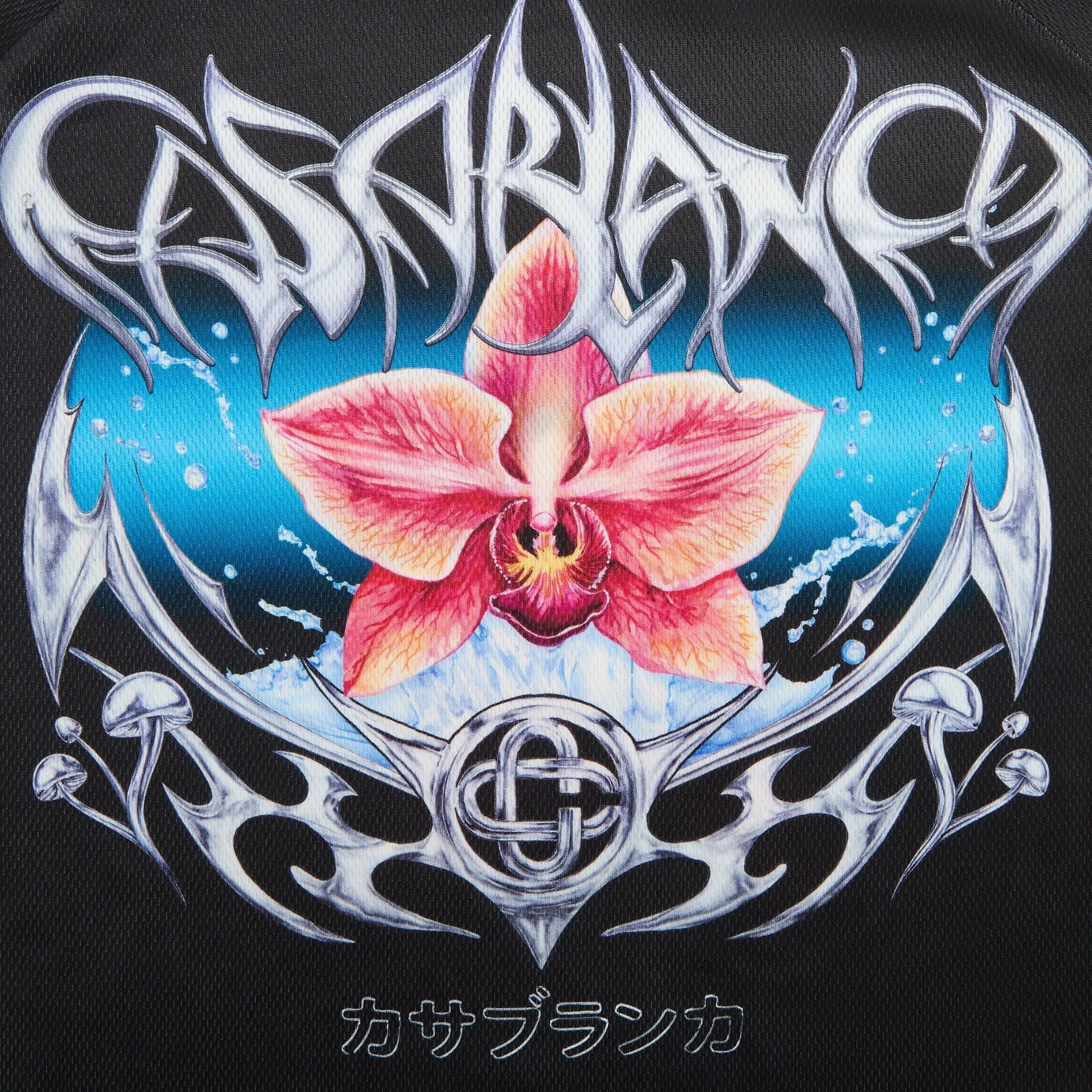 Slim Style Breathable Comfort Wear Casablanca Long Sleeve Football Tee - Black