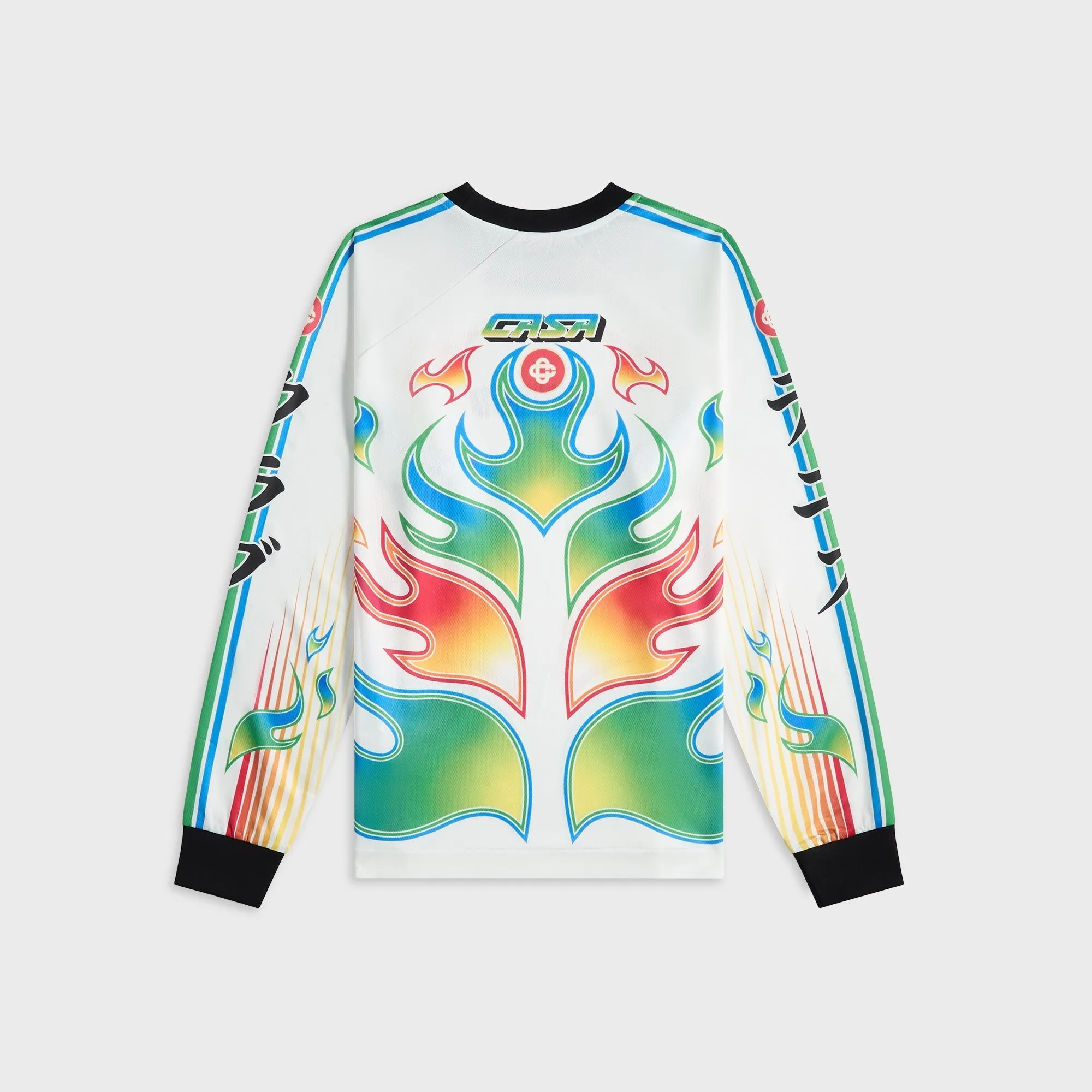 Casablanca Long Sleeve Football Tee - Multi Easy Wear Option Polka Dot Pattern