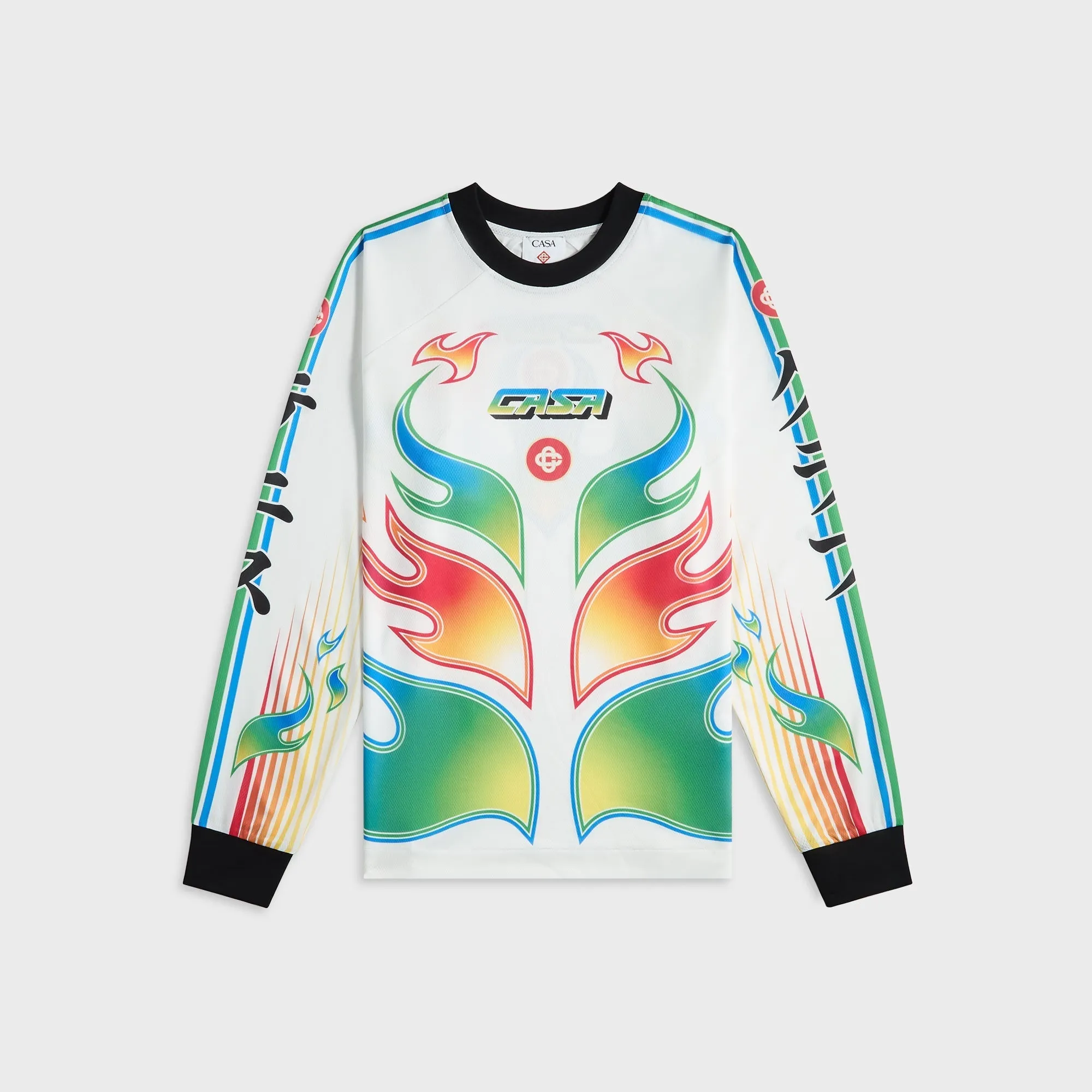 Casablanca Long Sleeve Football Tee - Multi Chilly Day Essentials Relax Comfort Style