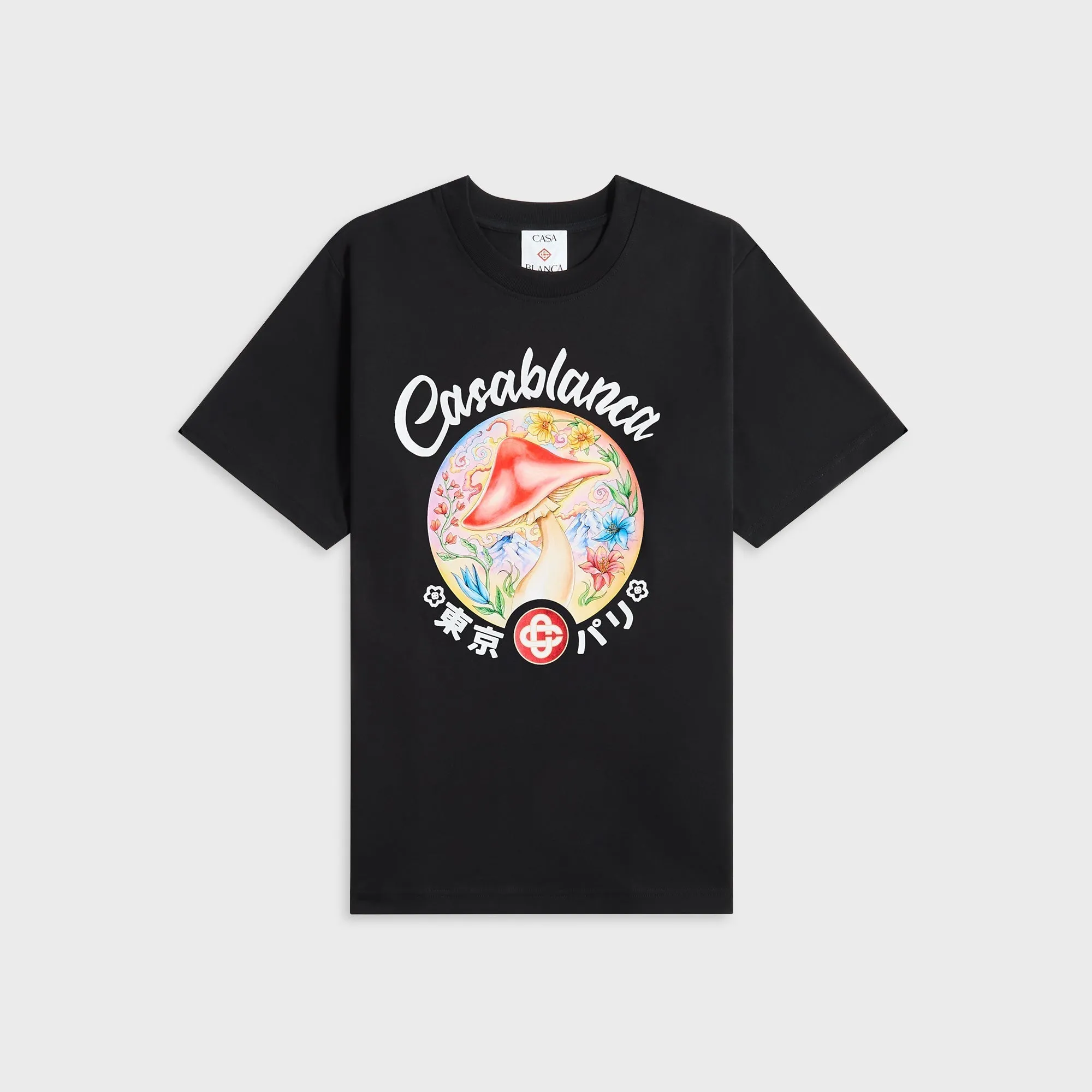 Casablanca Mushroom Emblem Printed Tee - Black Sleek Fit