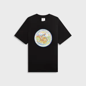 Lightweight Wear Performance Fit Casablanca The Four Elements Printed Tee - Black