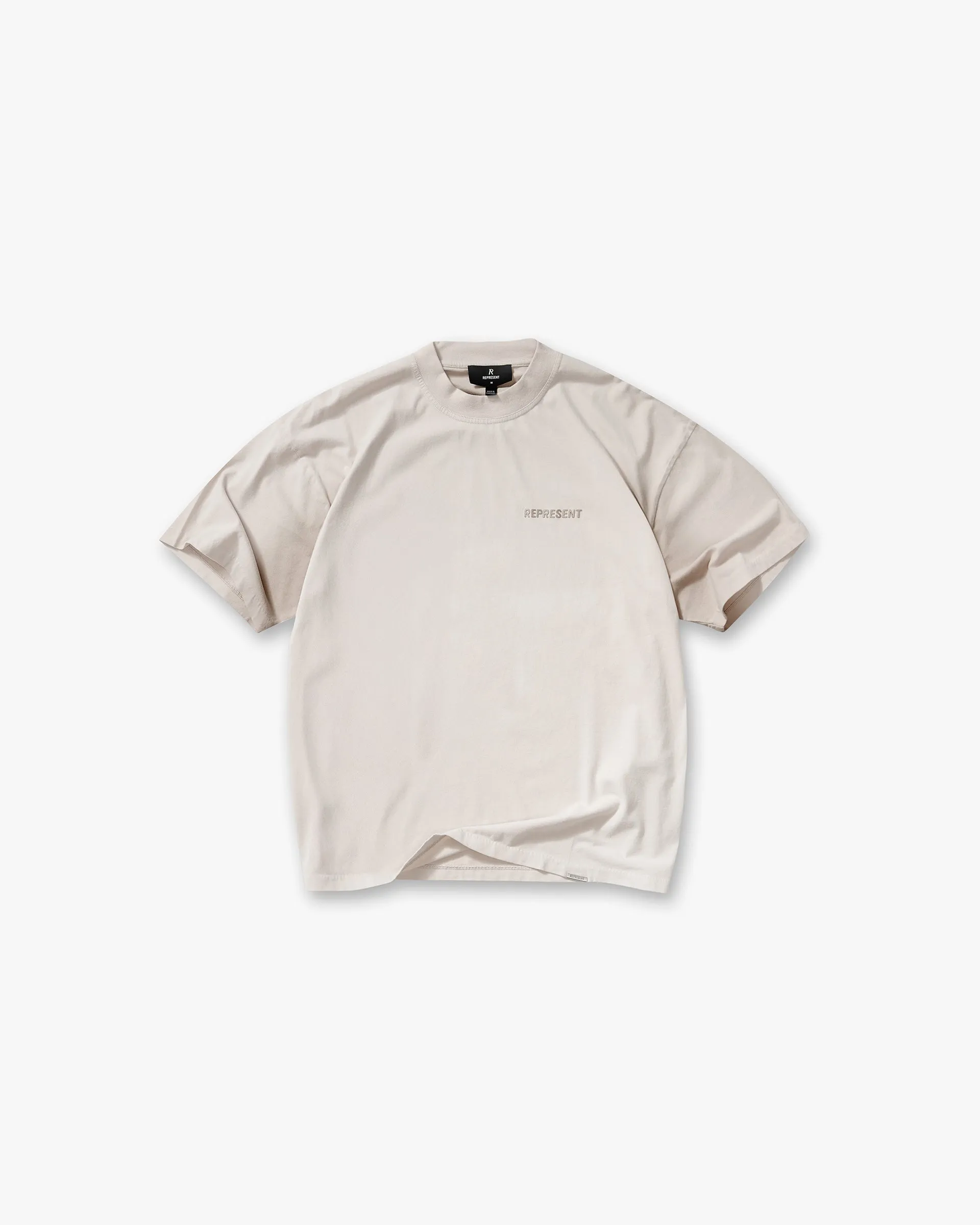 Metal Block Logo T-Shirt - Concrete Cashmere combination