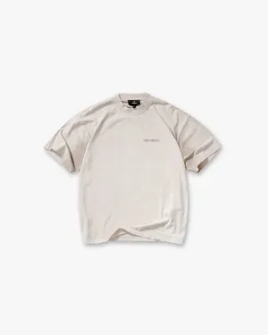 Metal Block Logo T-Shirt - Concrete Cashmere combination