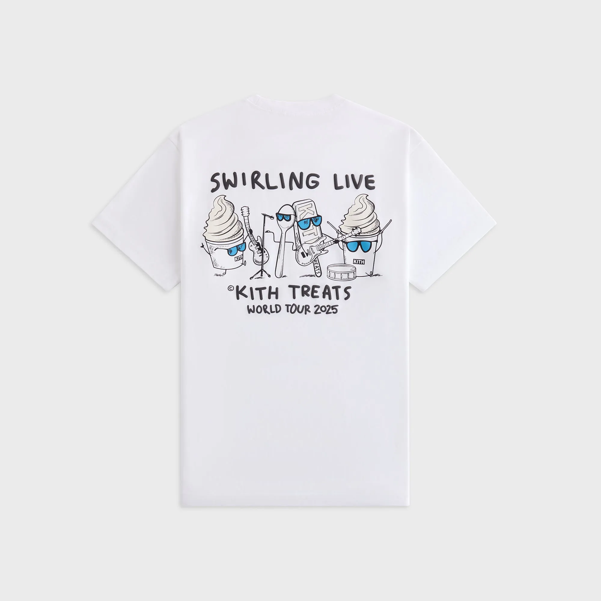 Comfortable Weave Kith Treats Swirling Live Tour Vintage Pocket Tee - White