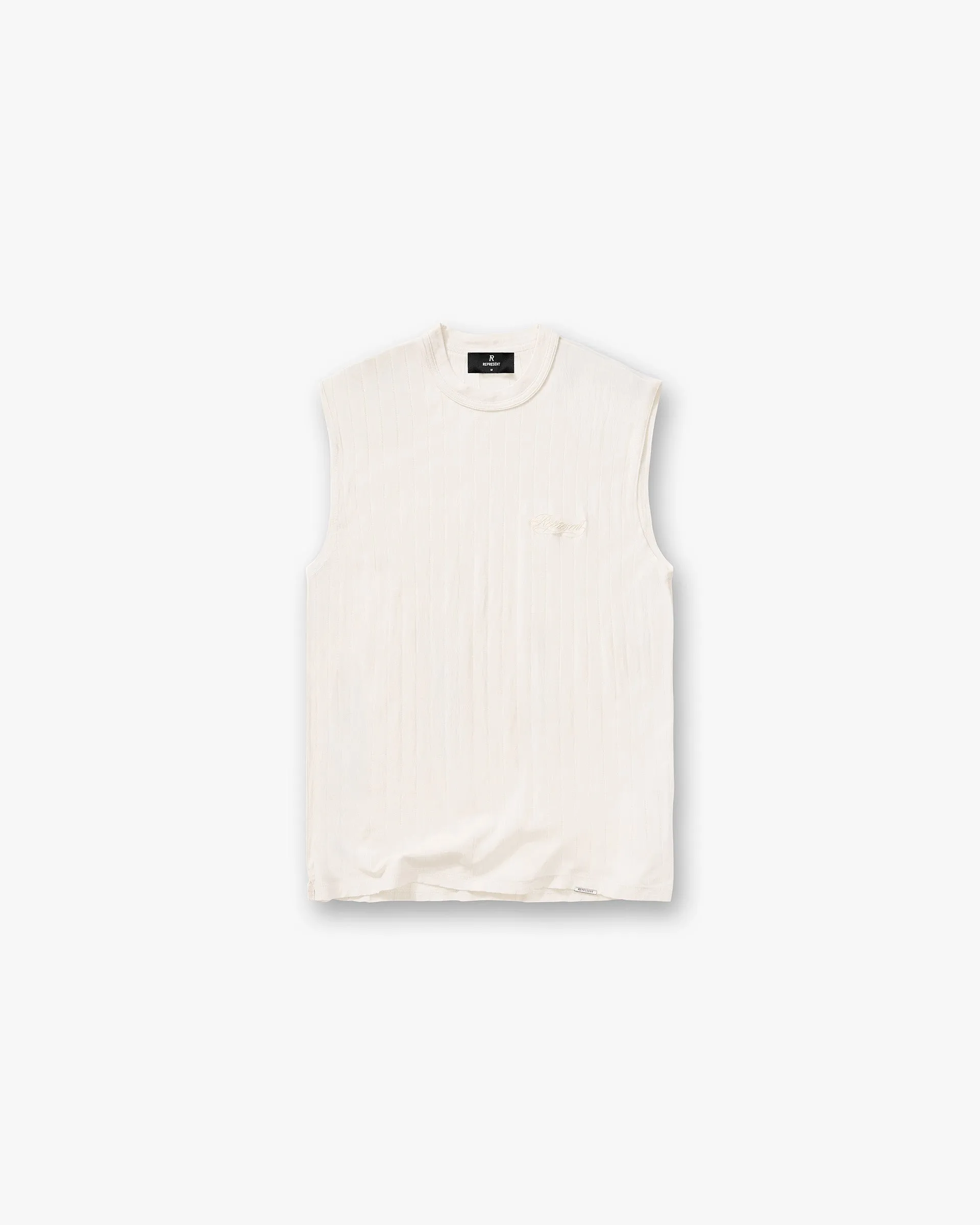 Minimal Fit Light Trend Slub Script Tank - Aged White