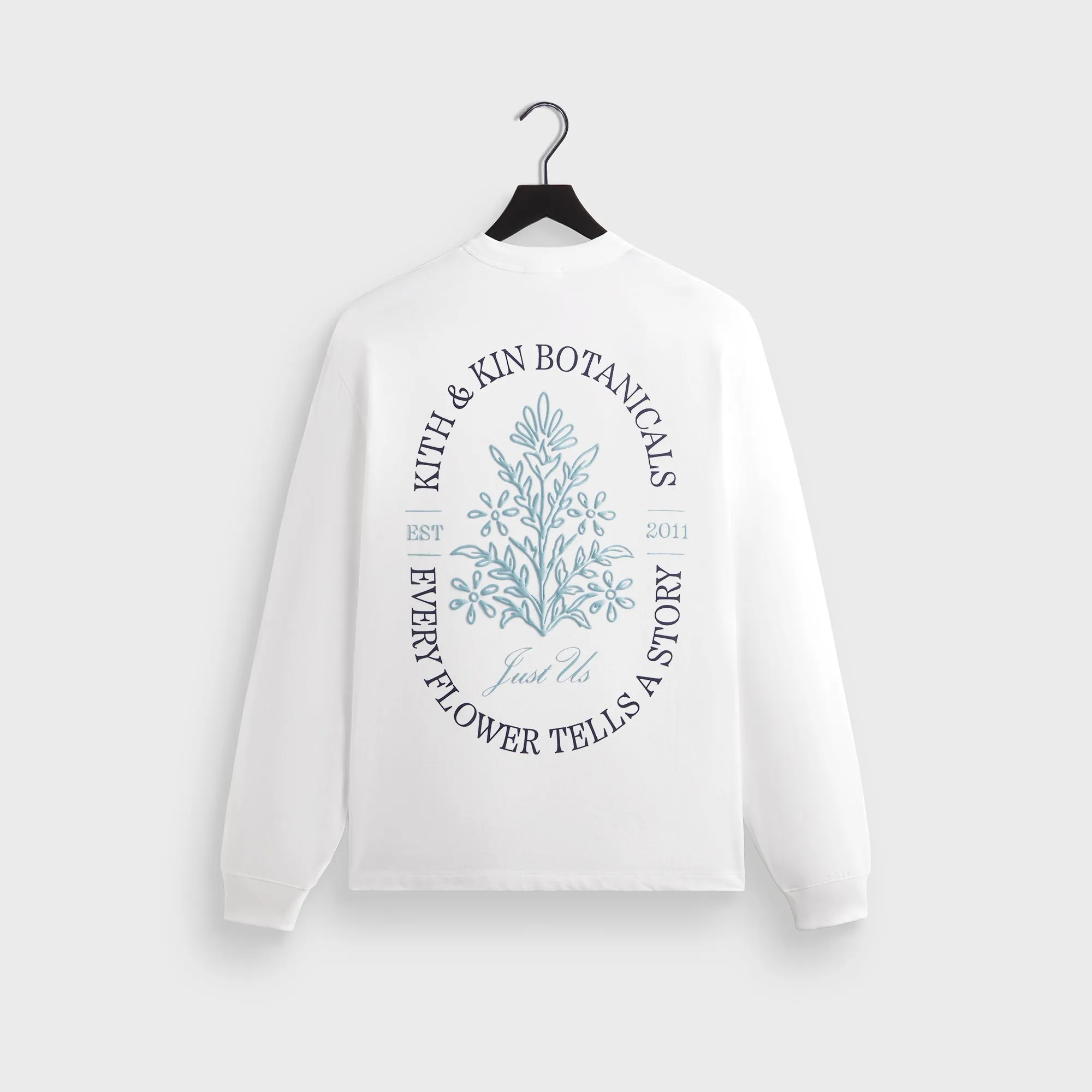 Kith & Kin Botanical Long Sleeve Tee - White Non Iron Fabric