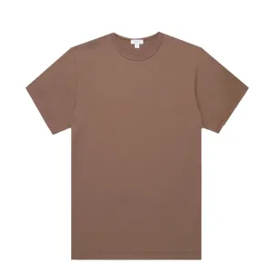 Sunspel S/S Classic T-Shirt Bark Comfortable texture