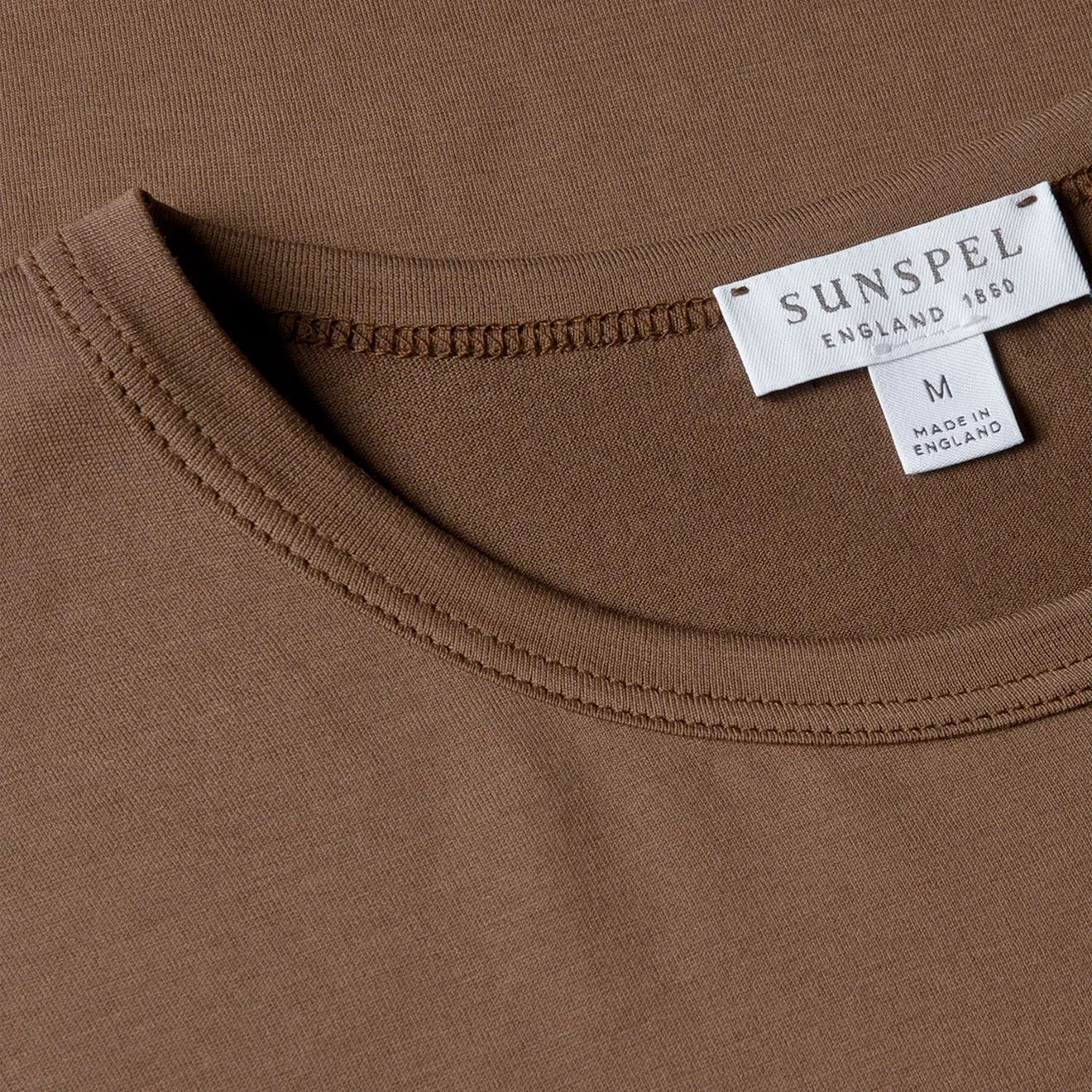 Sunspel S/S Classic T-Shirt Bark Quick Fit Comfort Ethically Sourced Cotton