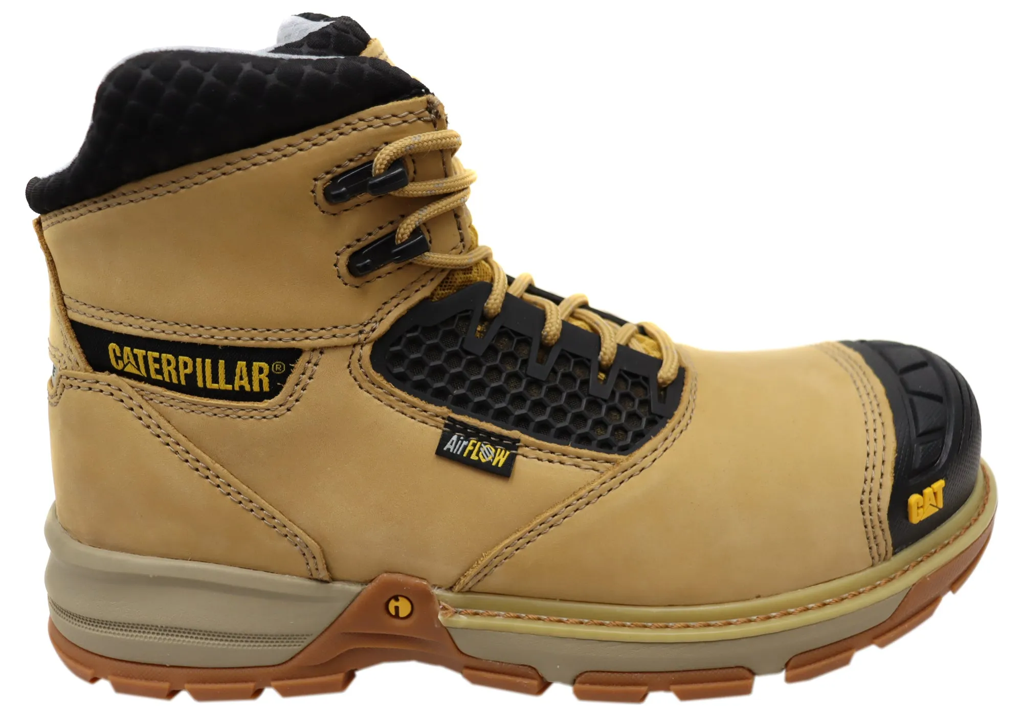 Caterpillar Mens Excavator Superlite Cool Carbon Composite Toe Boots Wine Rich