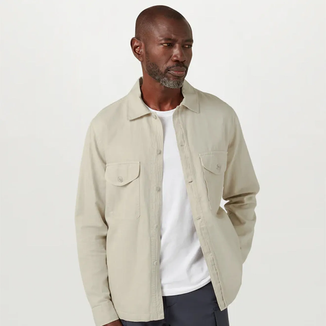Belstaff CS60 Overshirt Stone Beige Oversized Fit Fashion Comfort