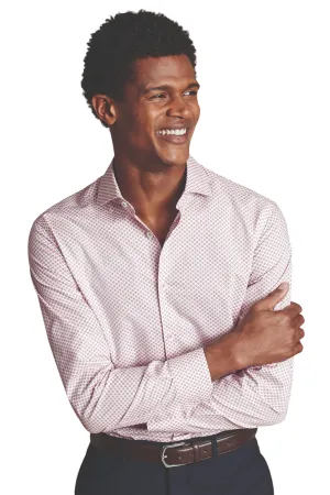 Charles Tyrhwitt Men's Slim Fit Medallion Non-Iron Stretch Print Shirt Day-To-Night Wear Trendy Fit
