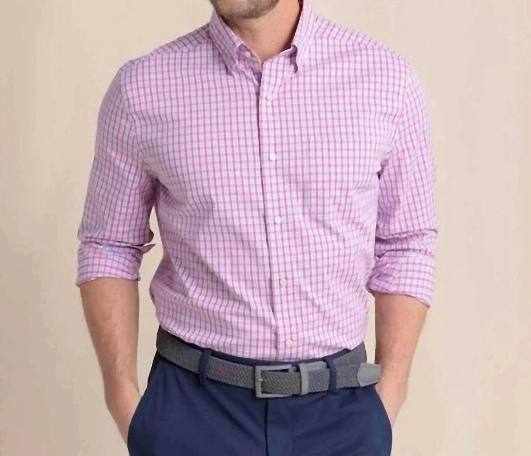 Charleston Broad Creek Plaid Sportshirt In Very Berry Casual Vibe Wrinkle Free Care