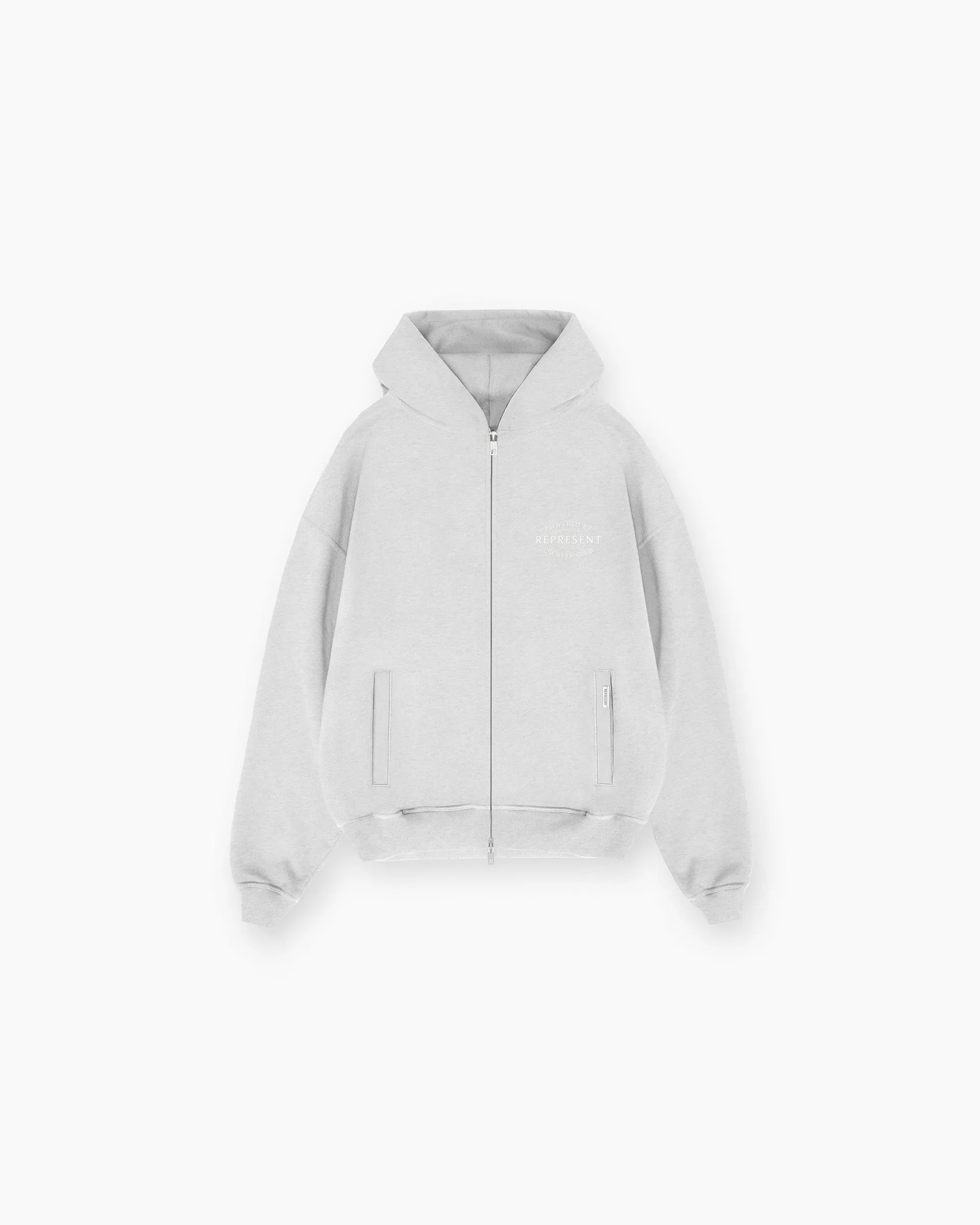 product surfing suitable balance Represent Owners Club Stamp Zip Up Hoodie - Ash Grey