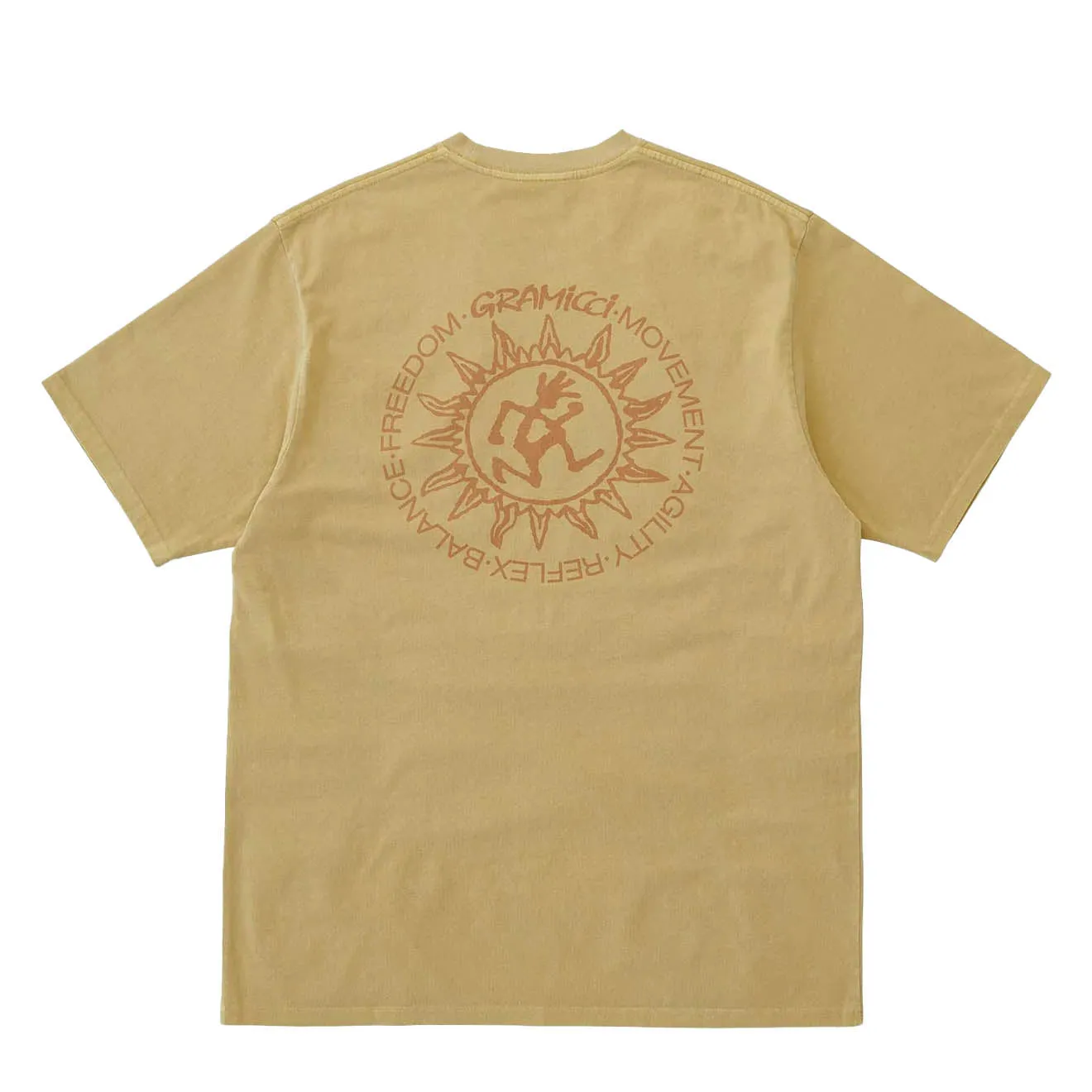 Gramicci Sun Tee Mustard Pigment Breathable Performance Wear