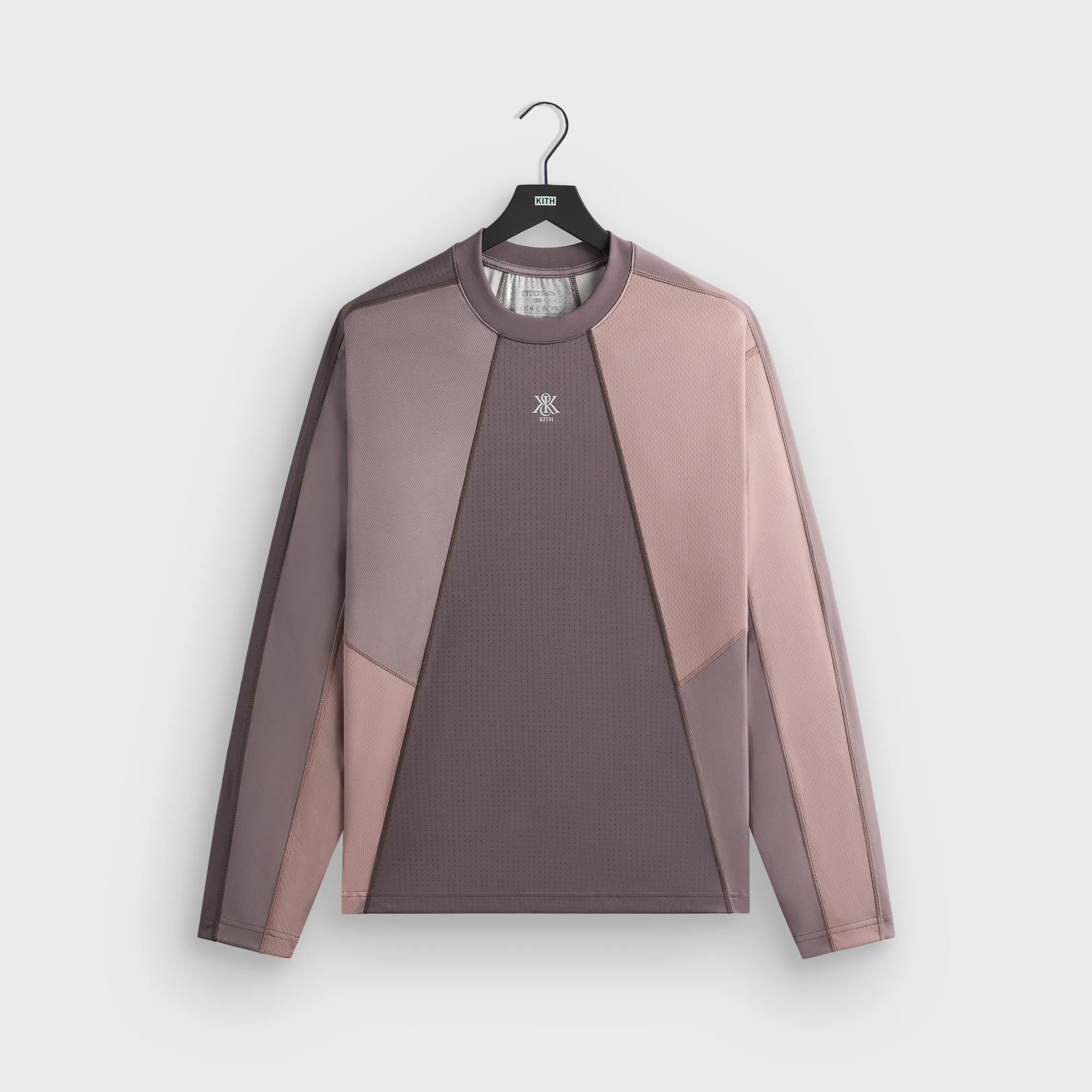 Chic Fashion Kith Long Sleeve Panelled Otto Tee - Dusty Mauve