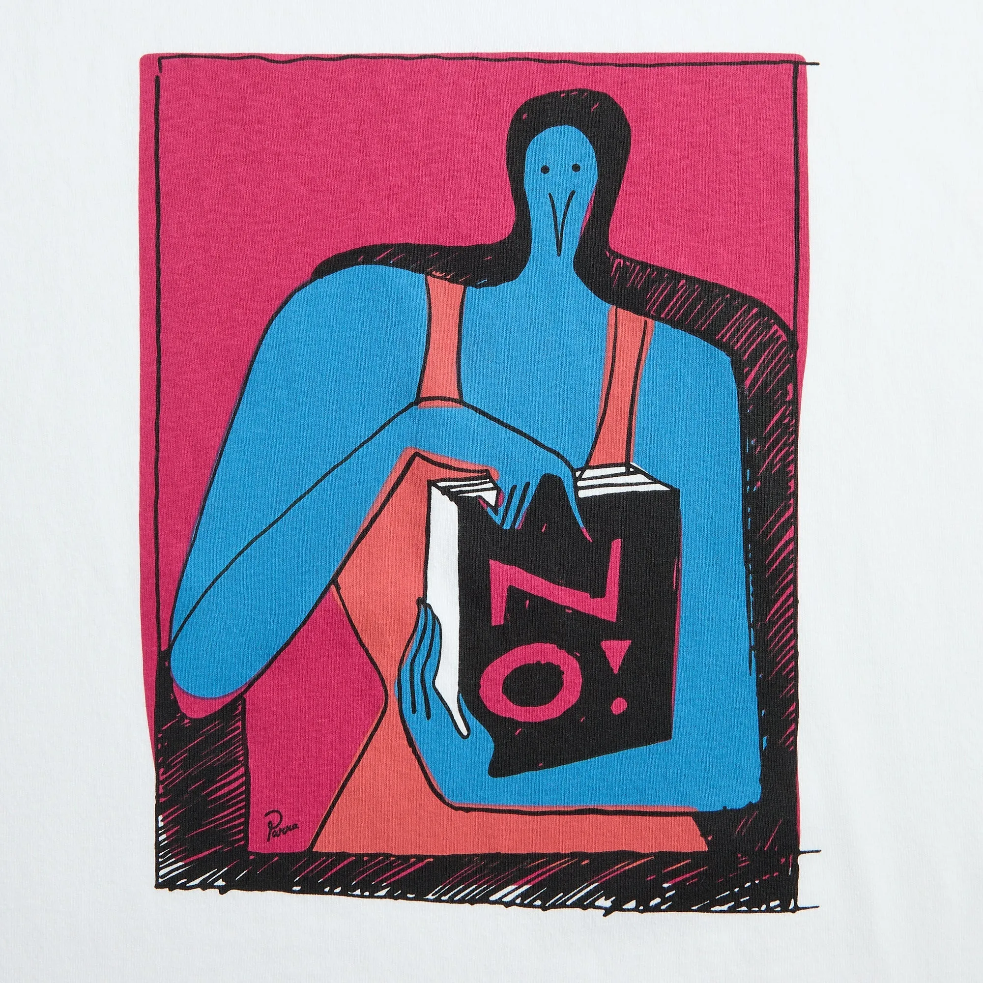 by Parra No Books Tee - White Cozy Vibe