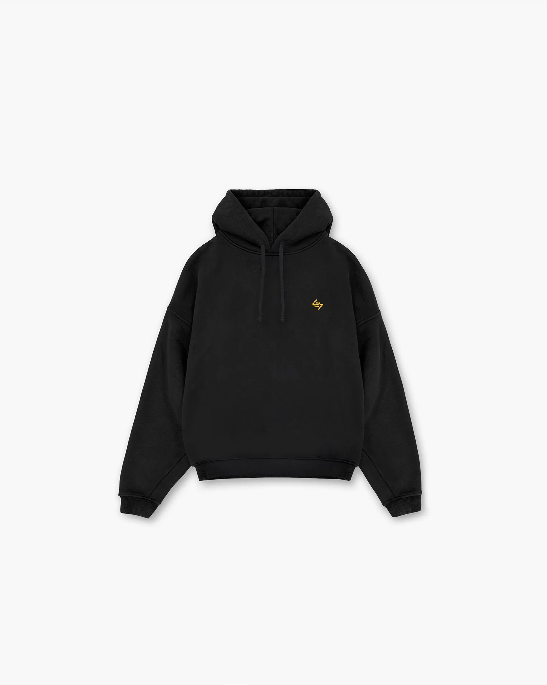 Comfortable Layer Formal Casual 247 On His Shoulders Boxy Hoodie - Off Black