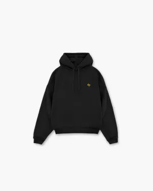 Comfortable Layer Formal Casual 247 On His Shoulders Boxy Hoodie - Off Black