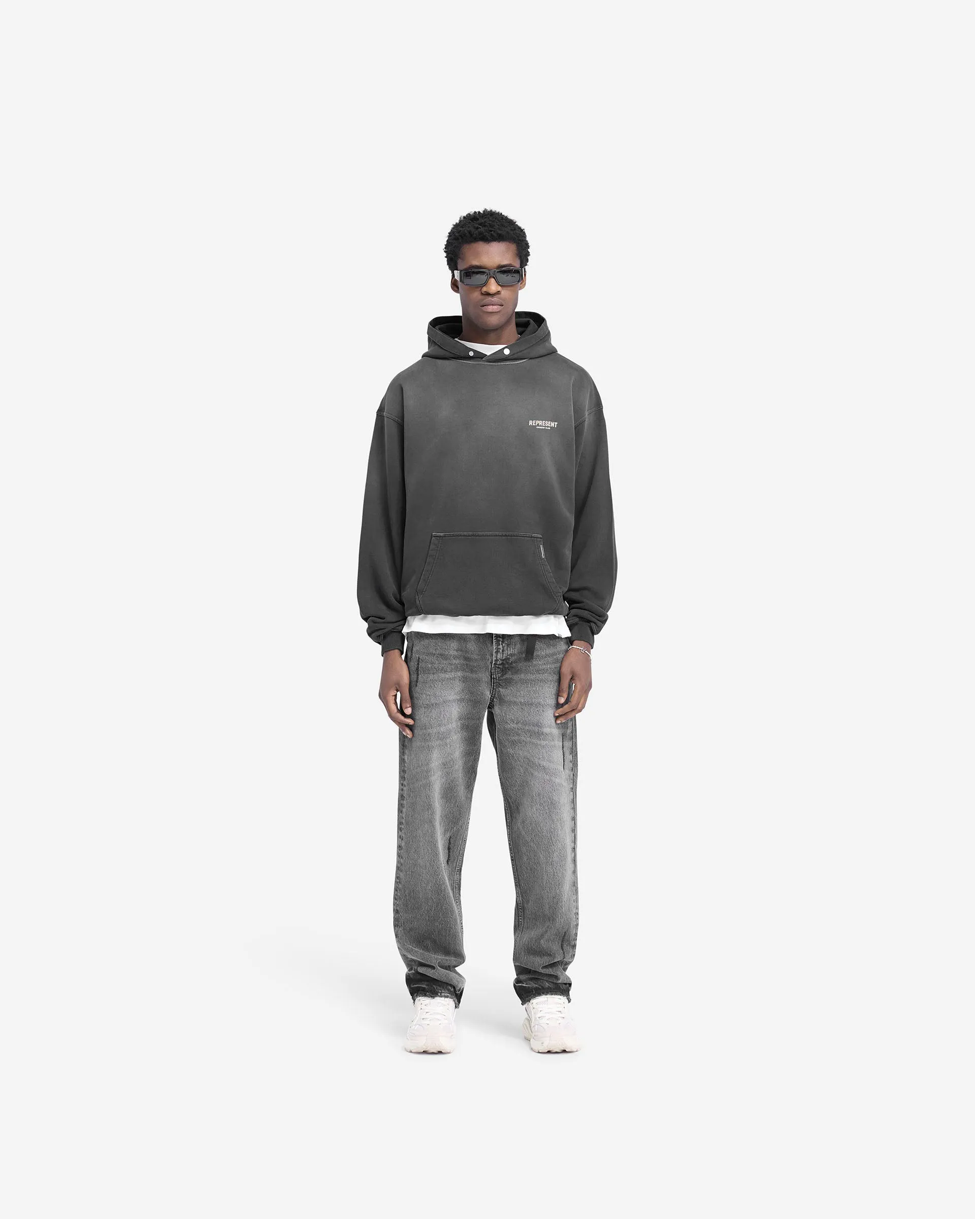 Represent Owners Club Hoodie - Aged Black dry cleanable Fashionable