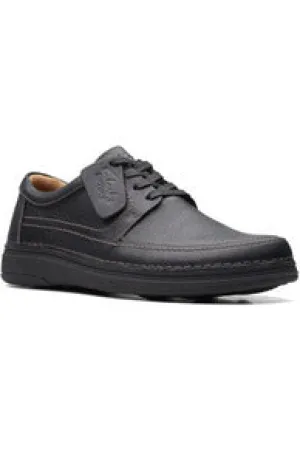 Clarks Nature 5 Lo black leather Extra Wide sports