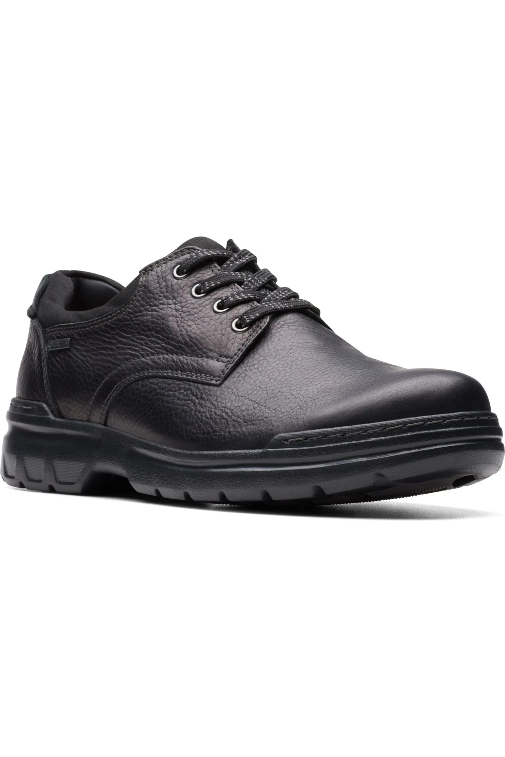 Cushioning Pods Clarks Rockie WalkGTX waterproof shoe in black leather