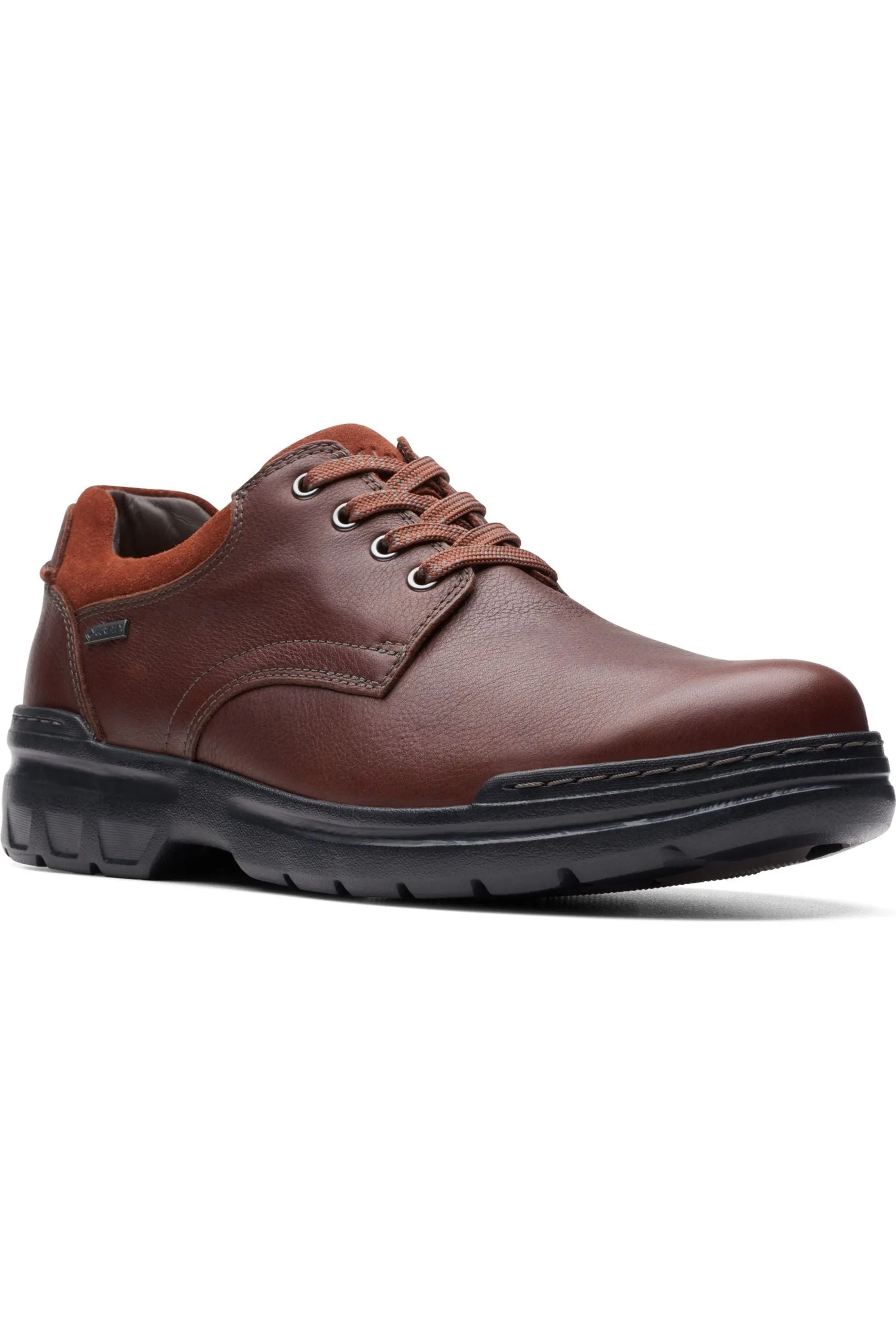 Ice Guard Bunion Friendly Structure Clarks Rockie WalkGTX waterproof shoe in dark tan leather