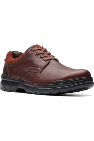 Ice Guard Bunion Friendly Structure Clarks Rockie WalkGTX waterproof shoe in dark tan leather