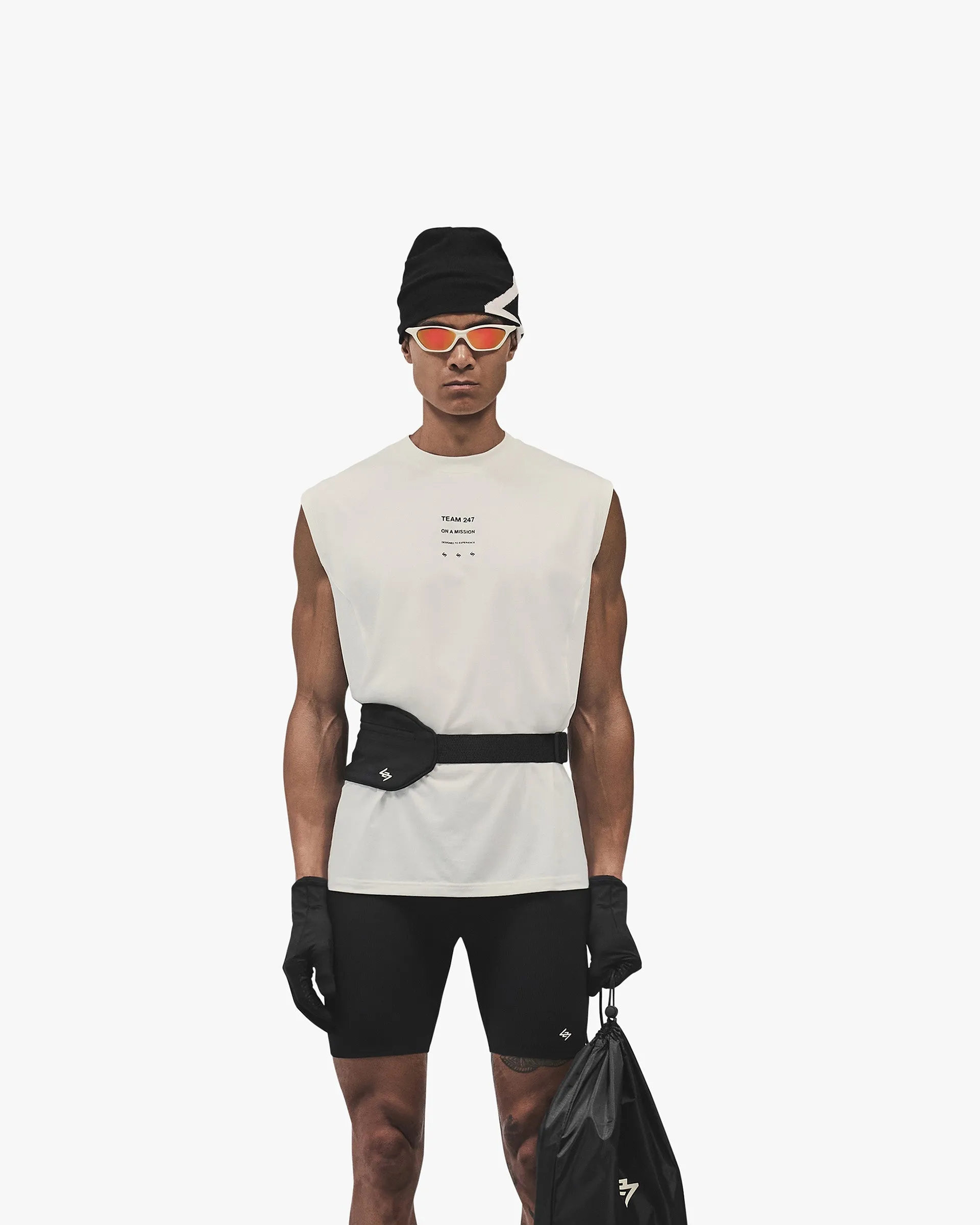 Ruffled edges Cozy Design Fit 247 Uprising Oversized Tank - Flat White