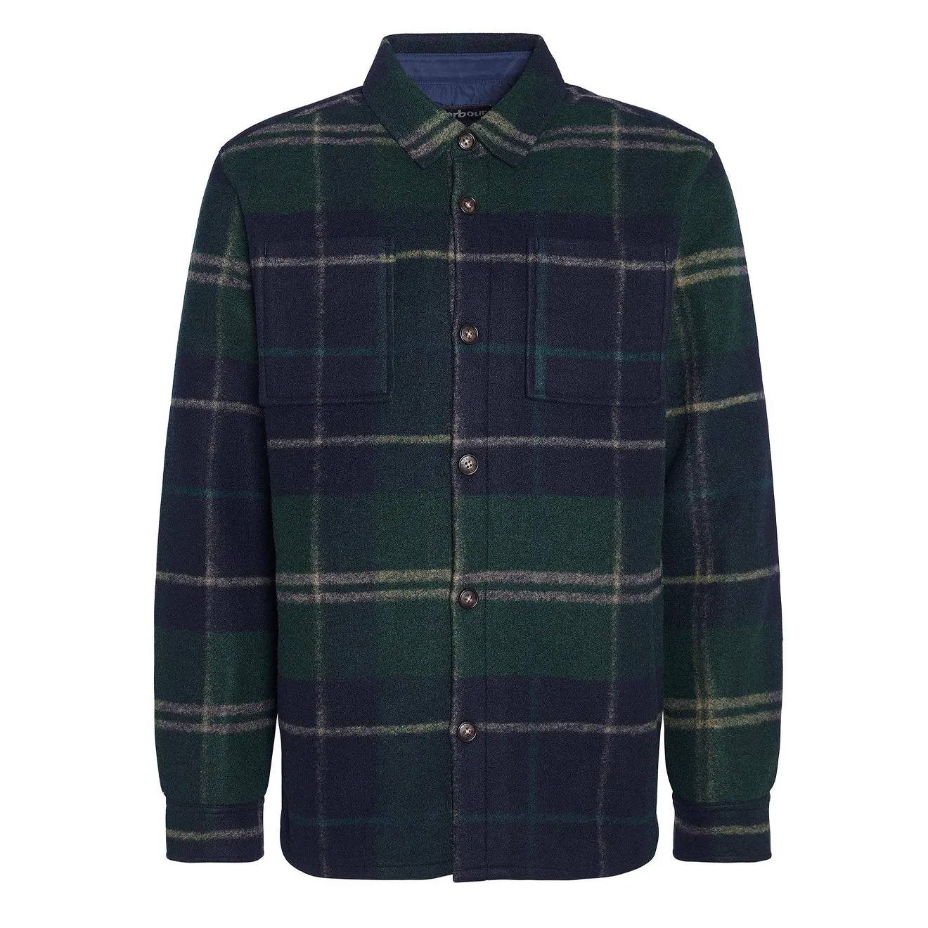 Lightweight Wear Matte Look Barbour Chapter Tailored Check Overshirt Green Loch Tartan
