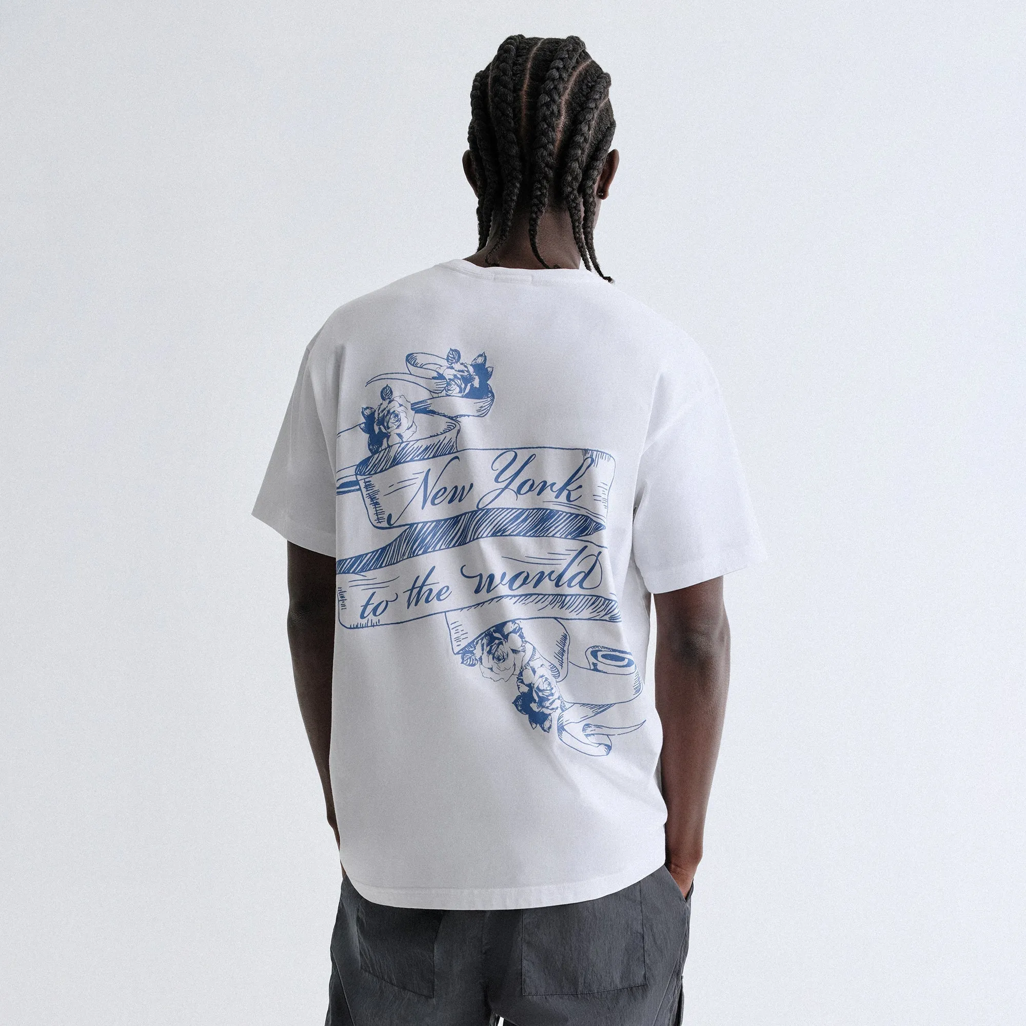 Kith & Kin Ribbon Tee - White Cozy Layering Water Based Ink Print