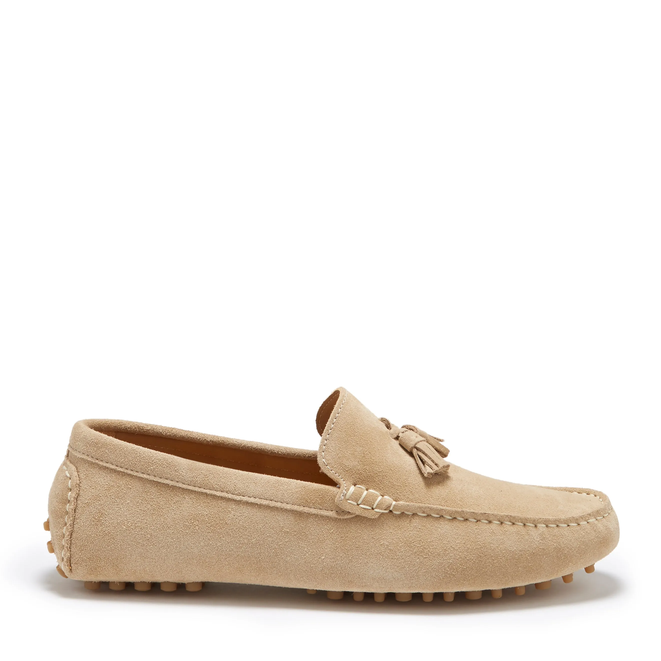 Tasselled Driving Loafers, taupe suede Guard Lane