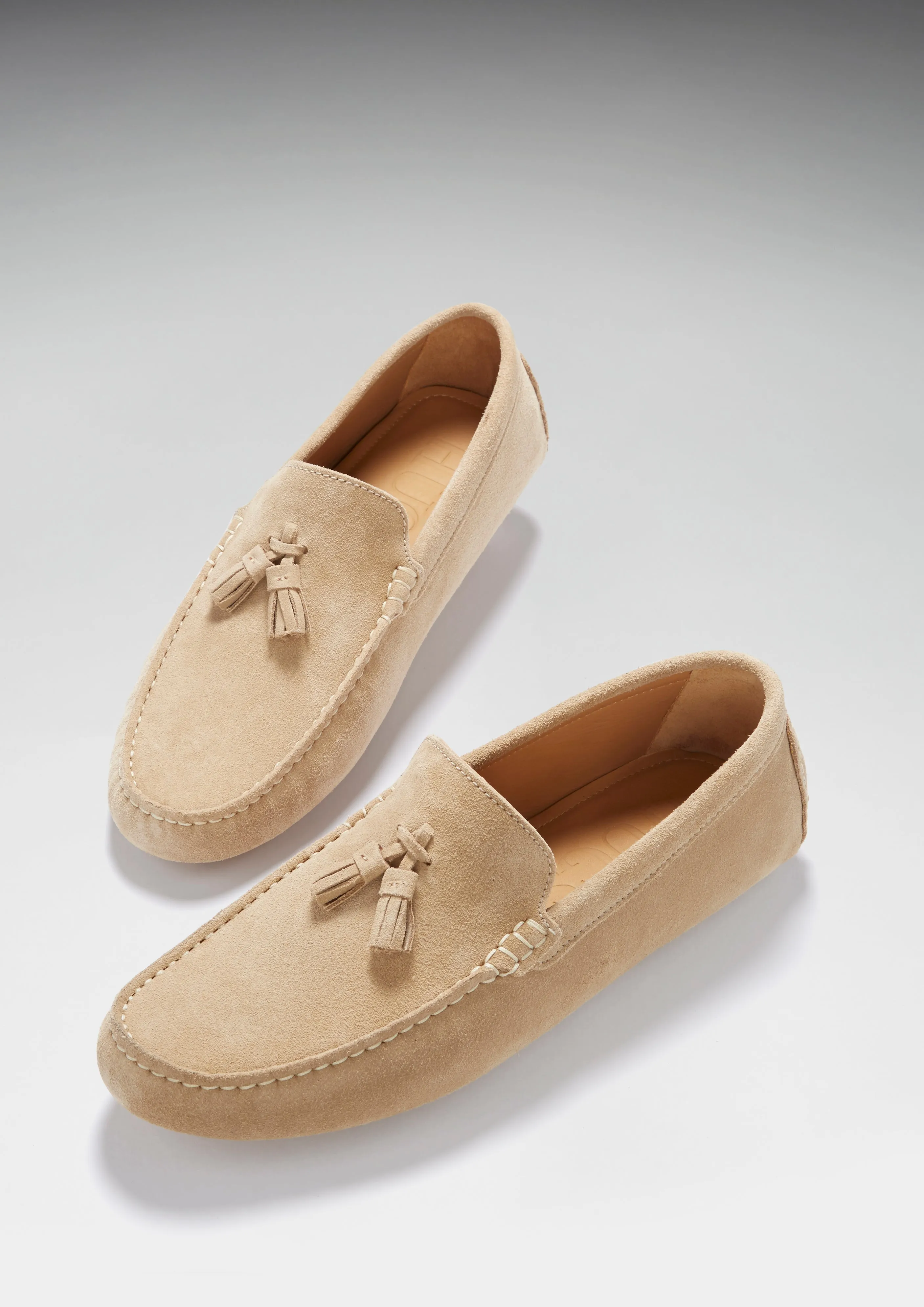 Urban Nights Tasselled Driving Loafers, taupe suede